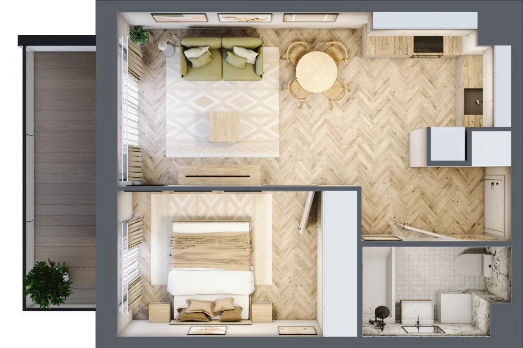 2 pokoje, mieszkanie 38,97 m², piętro 1, oferta nr 16, Tuwima Park, Grójec, ul. Poetów 2