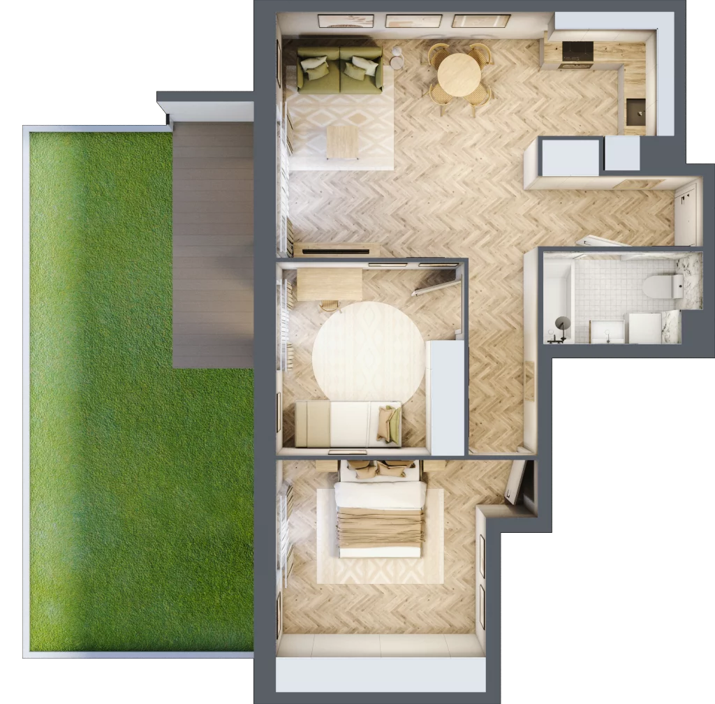 3 pokoje, mieszkanie 63,93 m², parter, oferta nr B1, Tuwima Park, Grójec, ul. Poetów 2