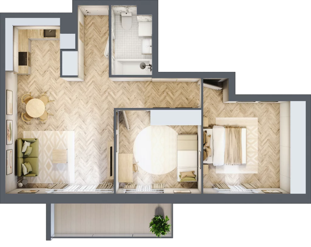 3 pokoje, mieszkanie 63,93 m², piętro 1, oferta nr B11, Tuwima Park, Grójec, ul. Poetów 2