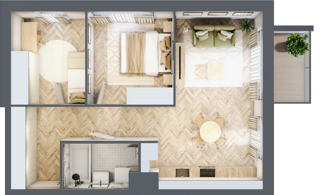 3 pokoje, mieszkanie 53,13 m², piętro 1, oferta nr B14, Tuwima Park, Grójec, ul. Poetów 2