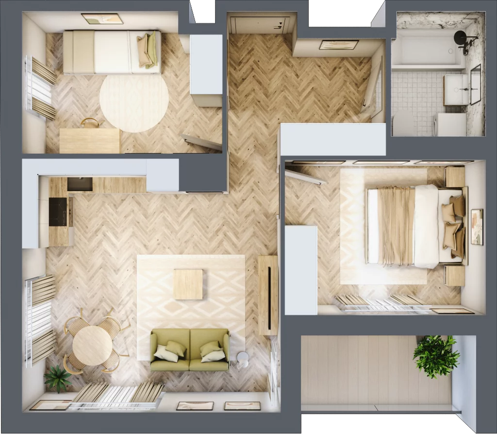 3 pokoje, mieszkanie 53,13 m², piętro 2, oferta nr B23, Tuwima Park, Grójec, ul. Poetów 2