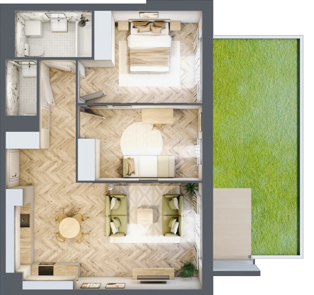 3 pokoje, mieszkanie 66,79 m², parter, oferta nr B8, Tuwima Park, Grójec, ul. Poetów 2