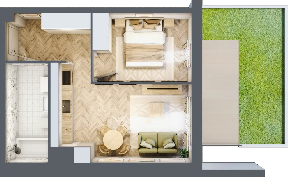 2 pokoje, mieszkanie 38,03 m², parter, oferta nr B9, Tuwima Park, Grójec, ul. Poetów 2