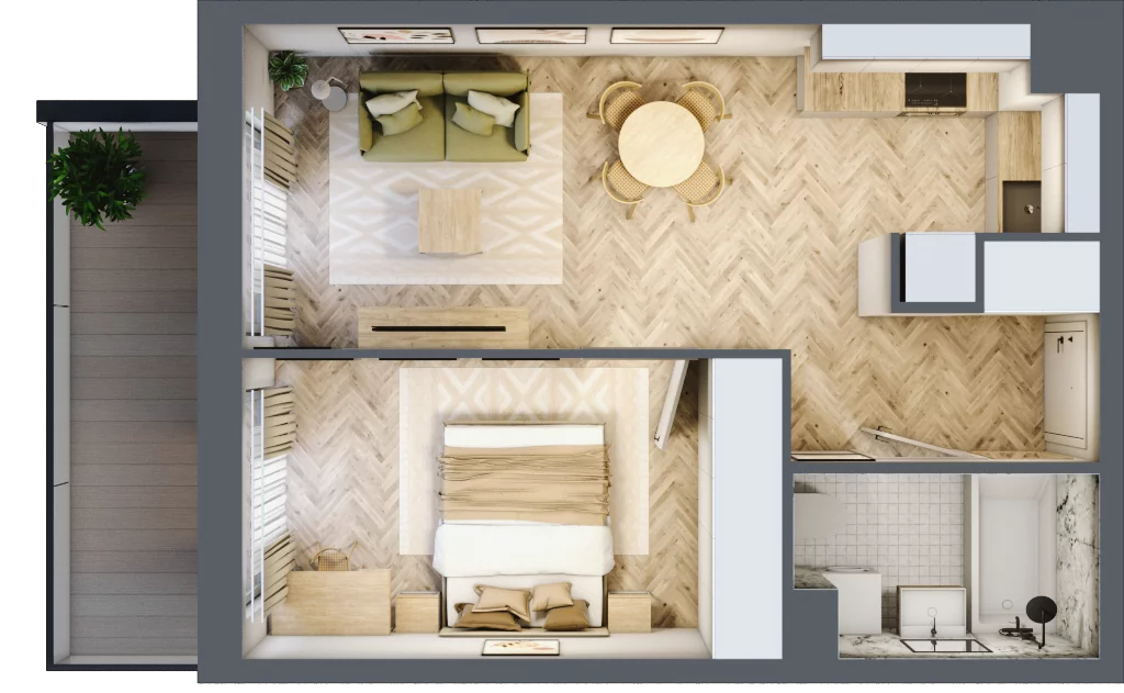 2 pokoje, mieszkanie 39,00 m², piętro 3, oferta nr B32, Tuwima Park, Grójec, ul. Poetów 2