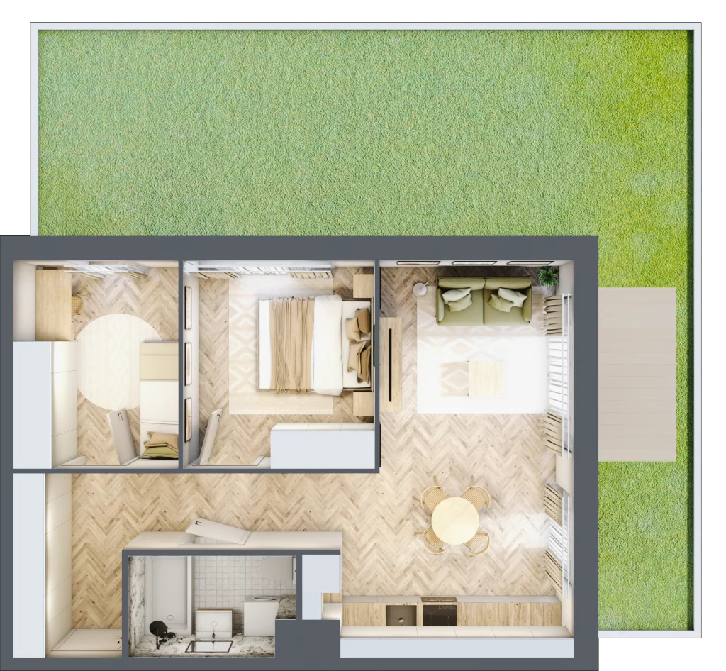 3 pokoje, mieszkanie 53,13 m², parter, oferta nr B4, Tuwima Park, Grójec, ul. Poetów 2