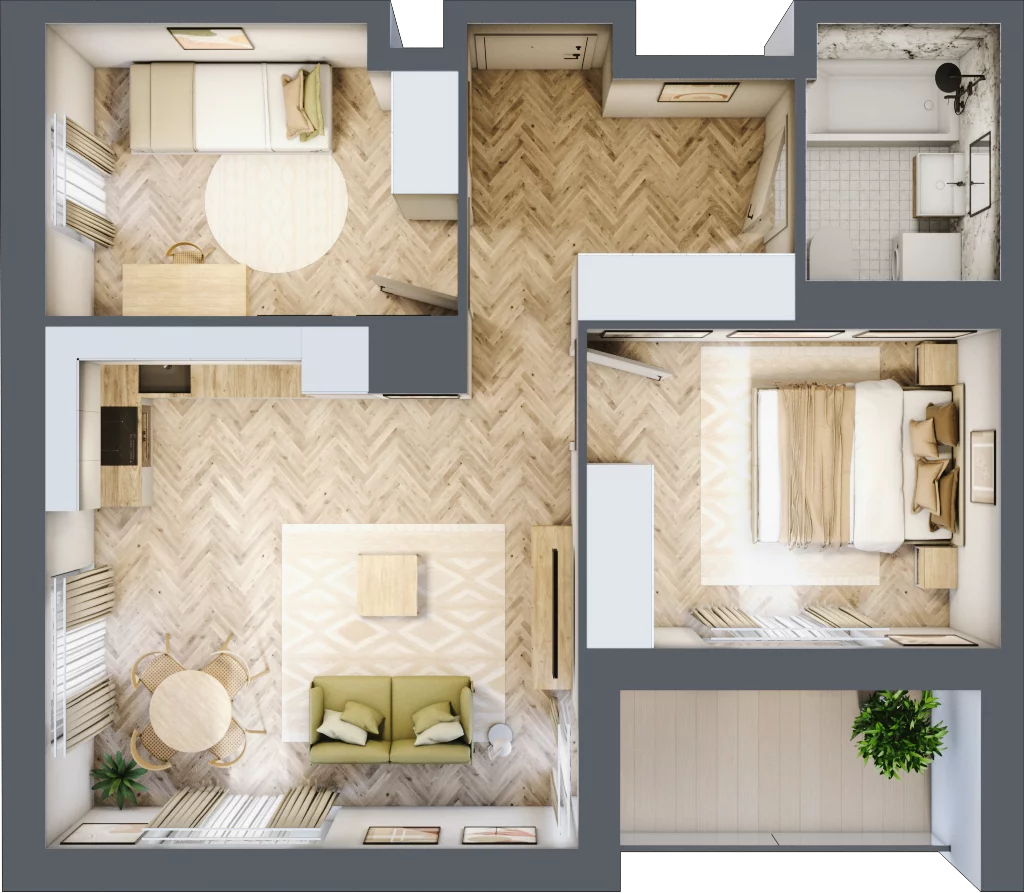 3 pokoje, mieszkanie 53,13 m², piętro 1, oferta nr B13, Tuwima Park, Grójec, ul. Poetów 2