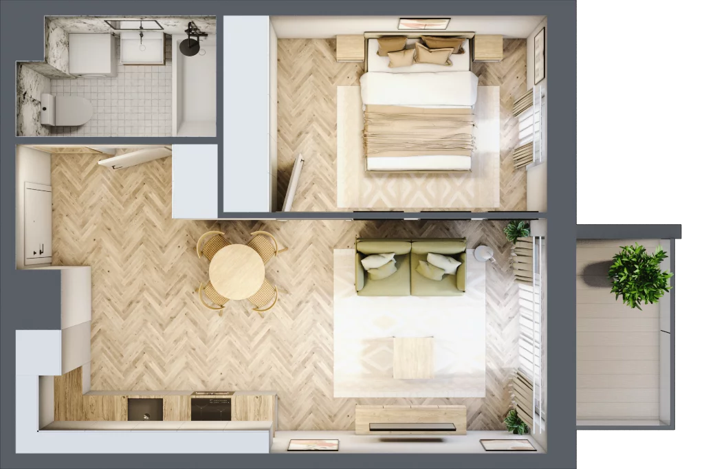 2 pokoje, mieszkanie 39,14 m², piętro 1, oferta nr B17, Tuwima Park, Grójec, ul. Poetów 2