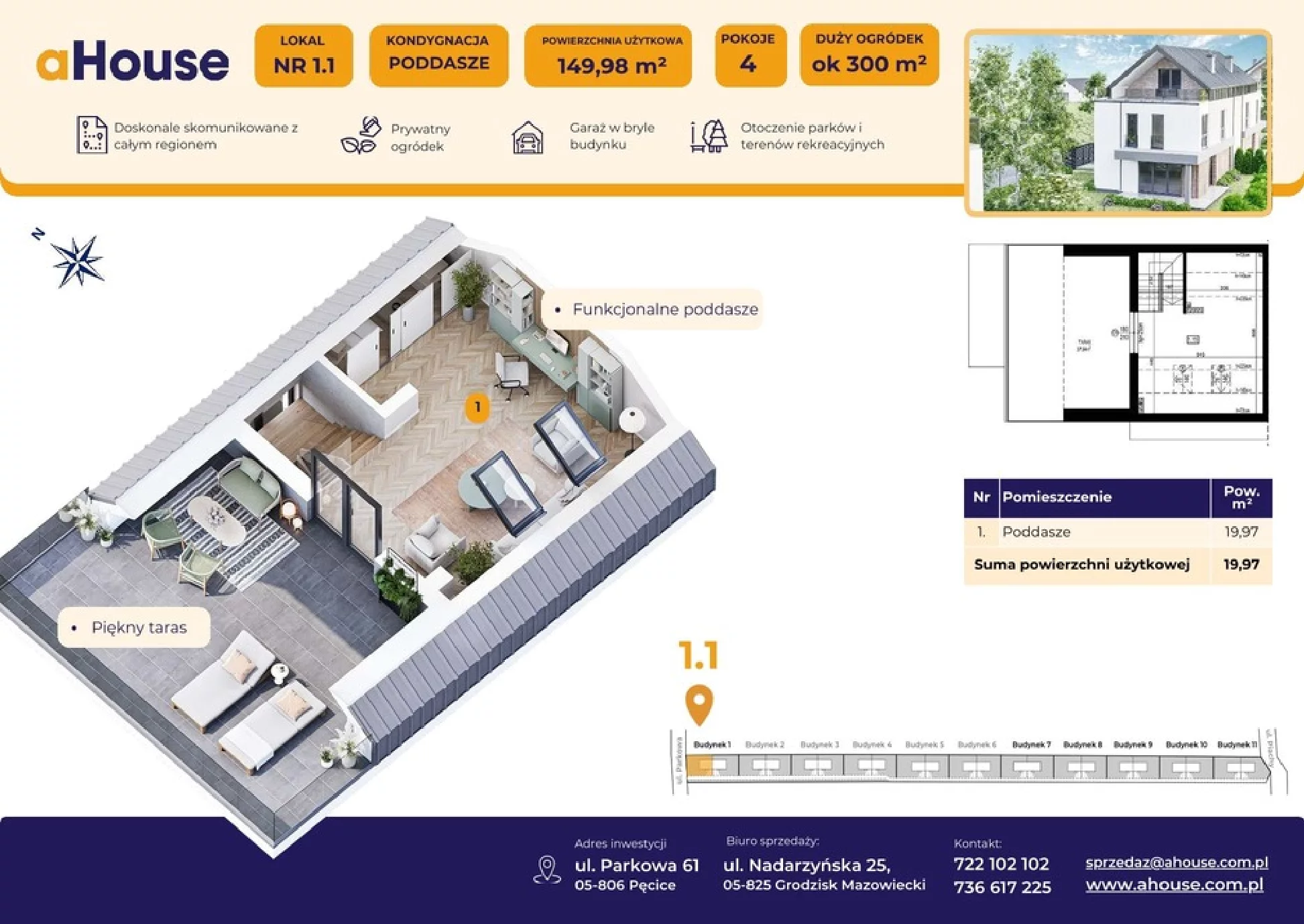 Dom 149,98 m², oferta nr B1/1, Pęcice, Pęcice, ul. Parkowa 61