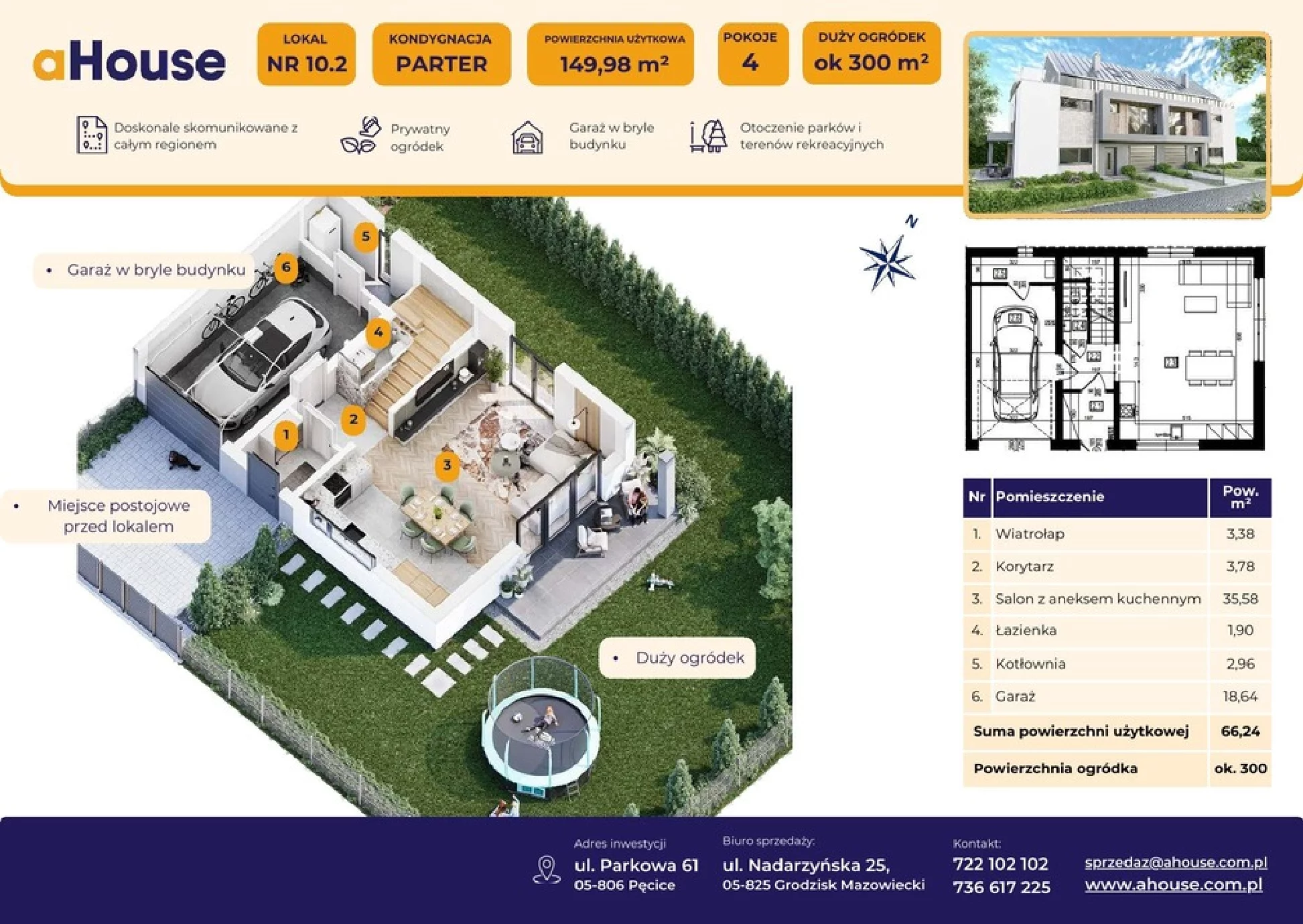 Dom 149,98 m², oferta nr B10/2, Pęcice, Pęcice, ul. Parkowa 61