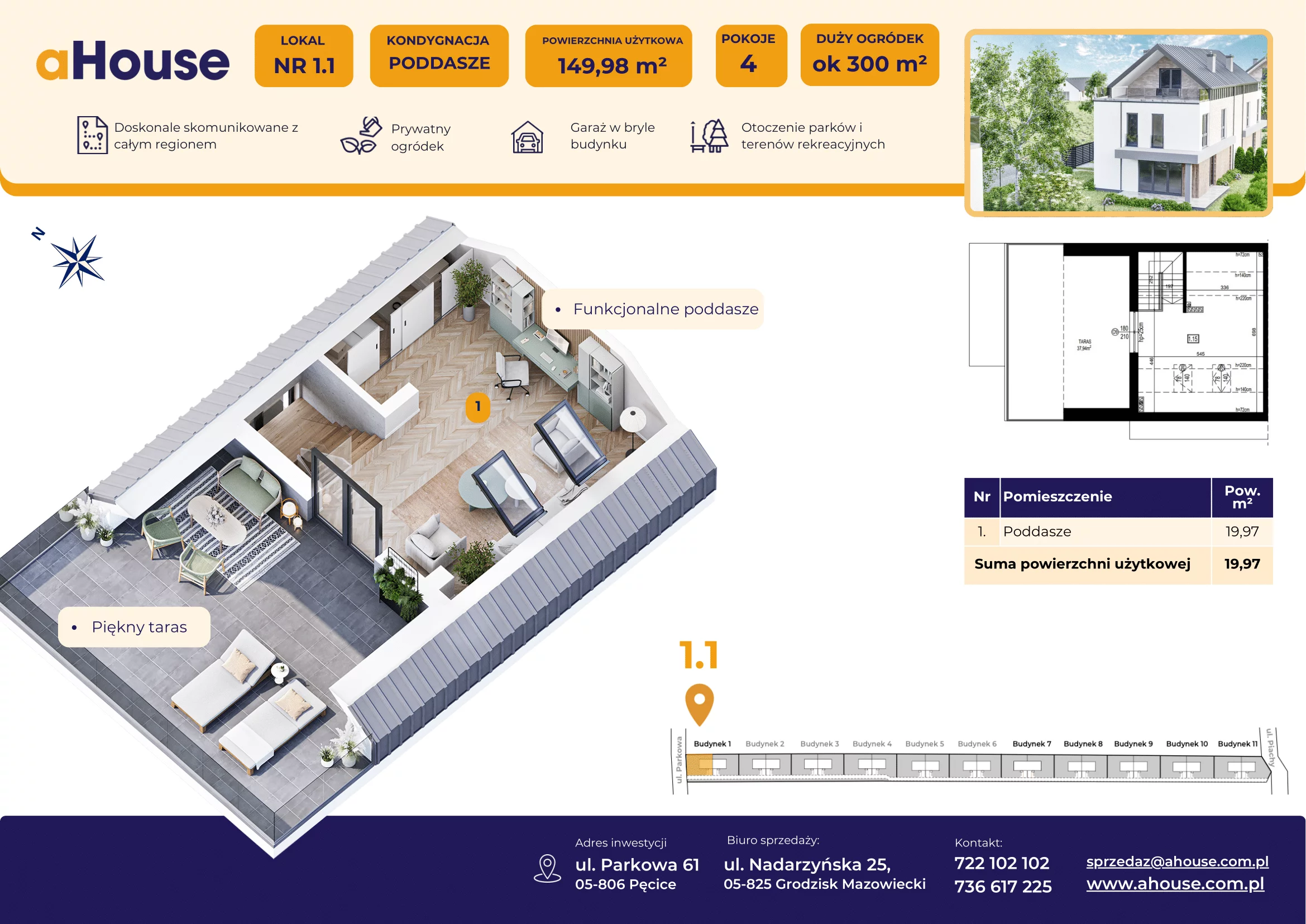 Dom 149,98 m², oferta nr B1/1, Pęcice, Pęcice, ul. Parkowa 61