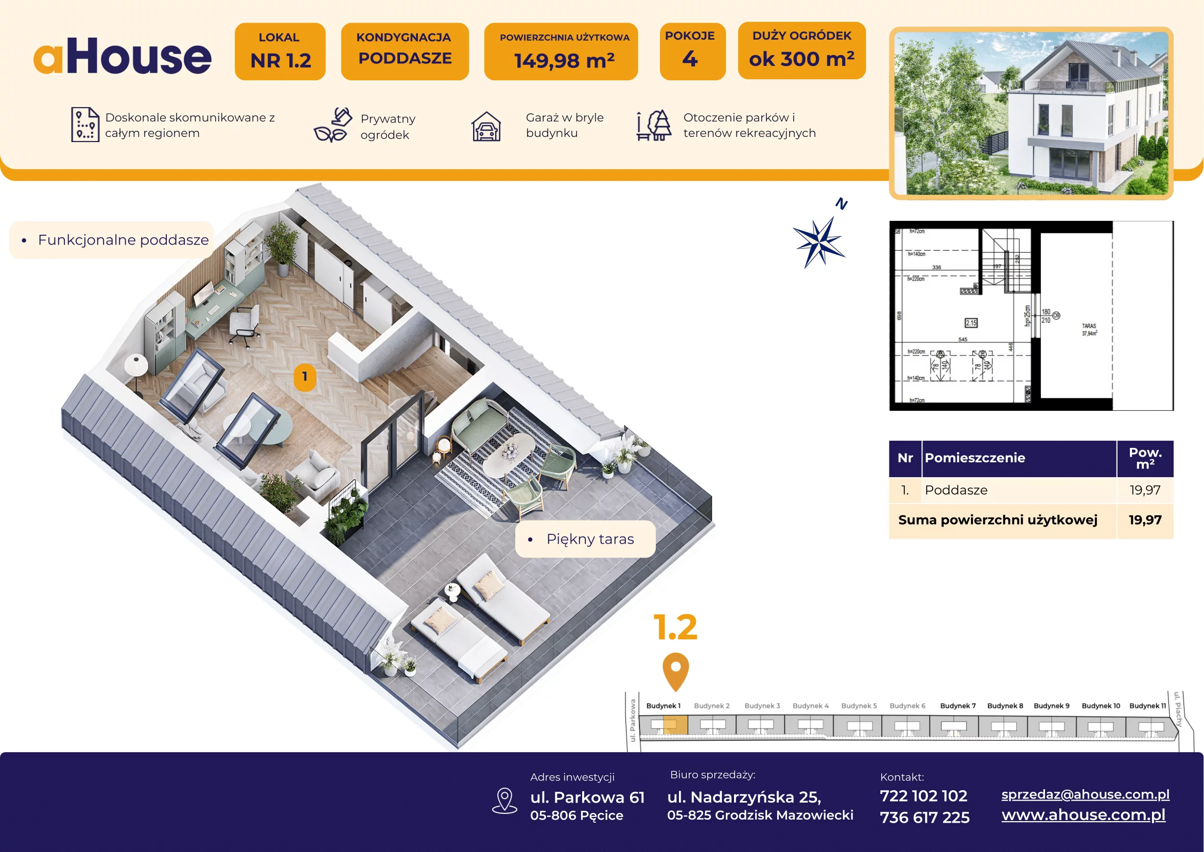 Dom 149,98 m², oferta nr B1/2, Pęcice, Pęcice, ul. Parkowa 61