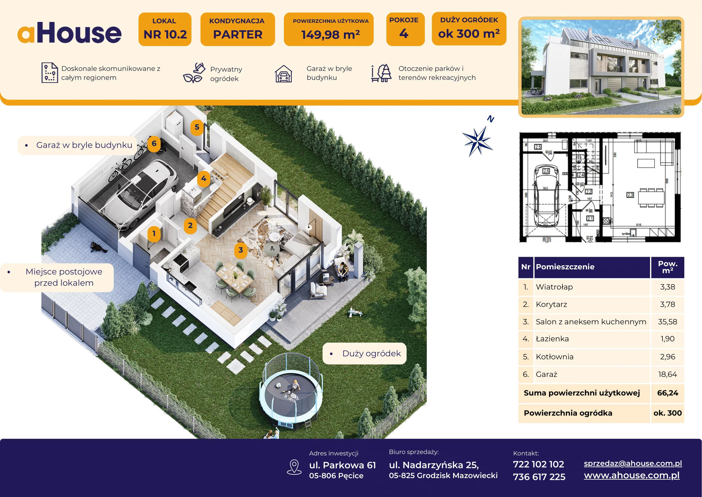 Dom 149,98 m², oferta nr B10/2, Pęcice, Pęcice, ul. Parkowa 61
