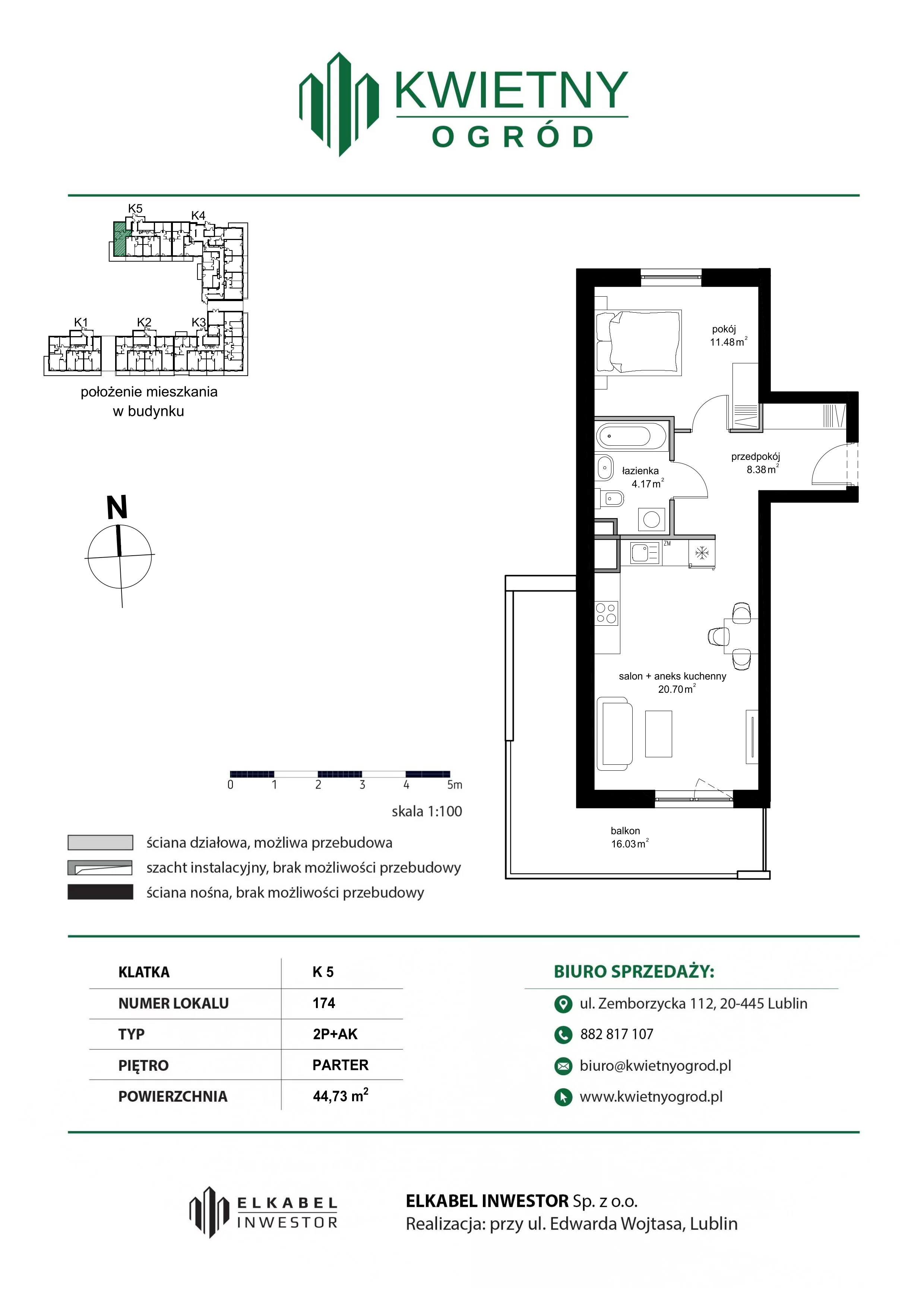 2 pokoje, mieszkanie 44,73 m², parter, oferta nr M174, Kwietny Ogród, Lublin, Czechów Północny, Czechów Północny, ul. Edwarda Wojtasa