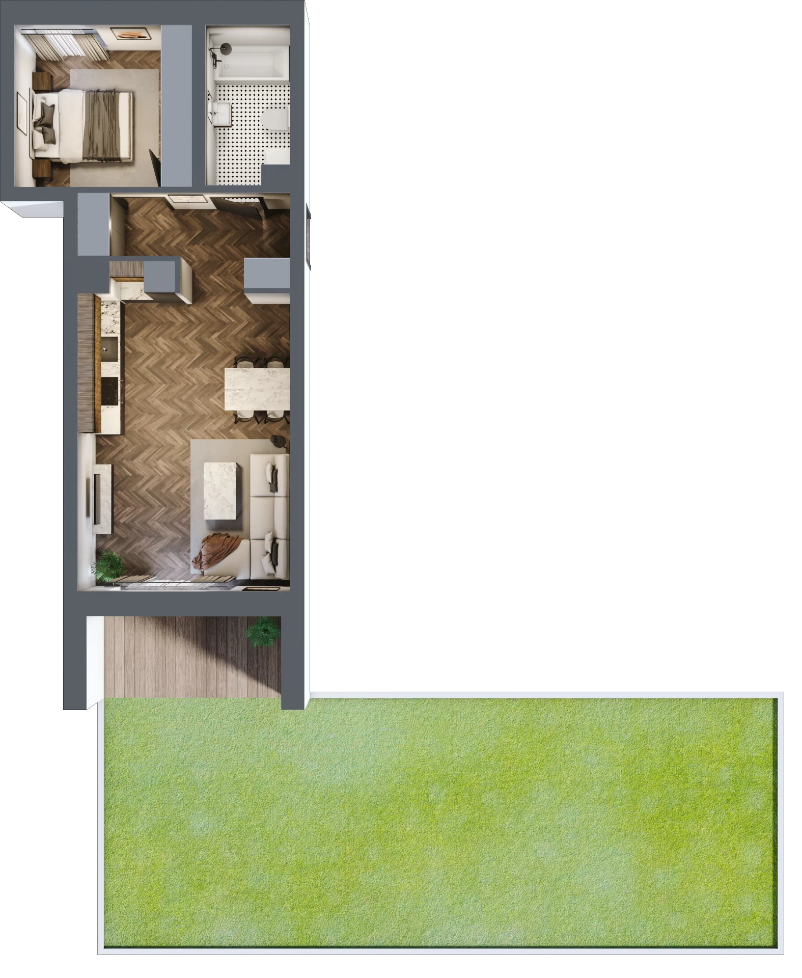 2 pokoje, mieszkanie 45,86 m², parter, oferta nr 31A, Osiedle Farbiarska, Tomaszów Mazowiecki, ul. Farbiarska 28, 32, 34