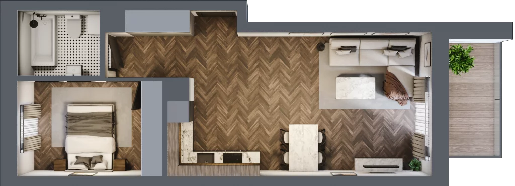 2 pokoje, mieszkanie 48,21 m², piętro 2, oferta nr 92A, Osiedle Farbiarska, Tomaszów Mazowiecki, ul. Farbiarska 28, 32, 34