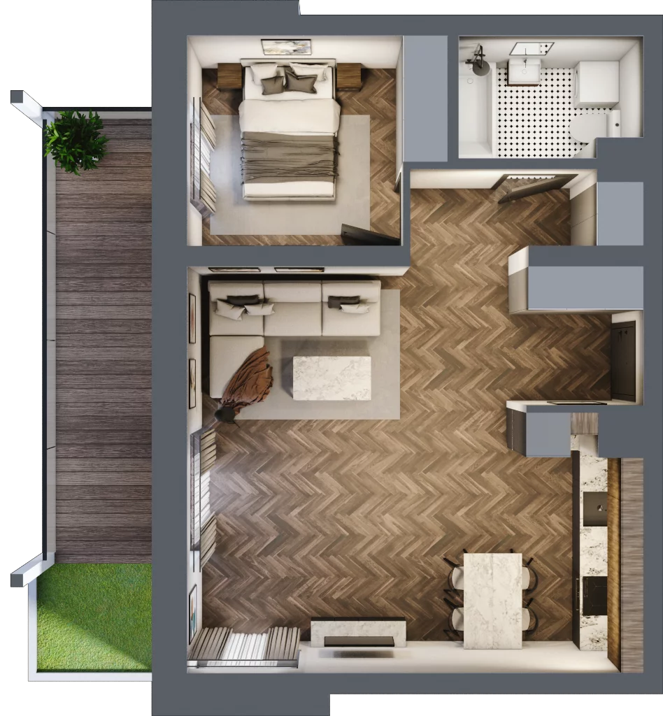 2 pokoje, mieszkanie 50,10 m², parter, oferta nr 81A, Osiedle Farbiarska, Tomaszów Mazowiecki, ul. Farbiarska 28, 32, 34