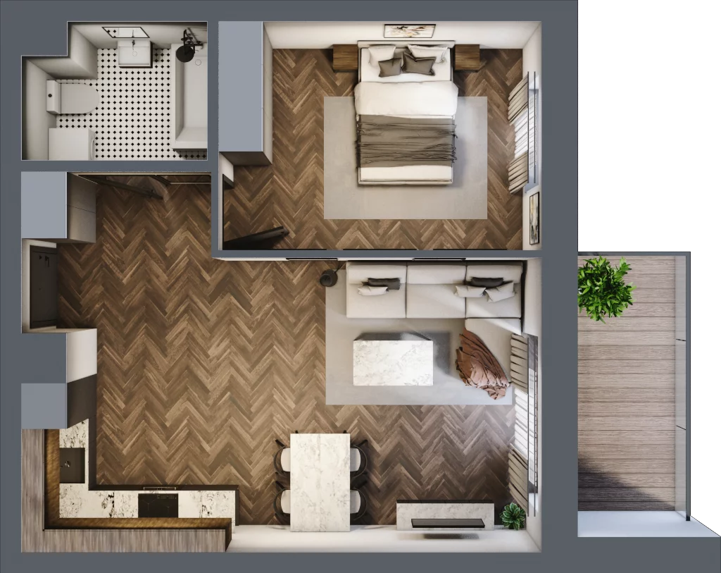 2 pokoje, mieszkanie 45,87 m², piętro 2, oferta nr 89A, Osiedle Farbiarska, Tomaszów Mazowiecki, ul. Farbiarska 28, 32, 34