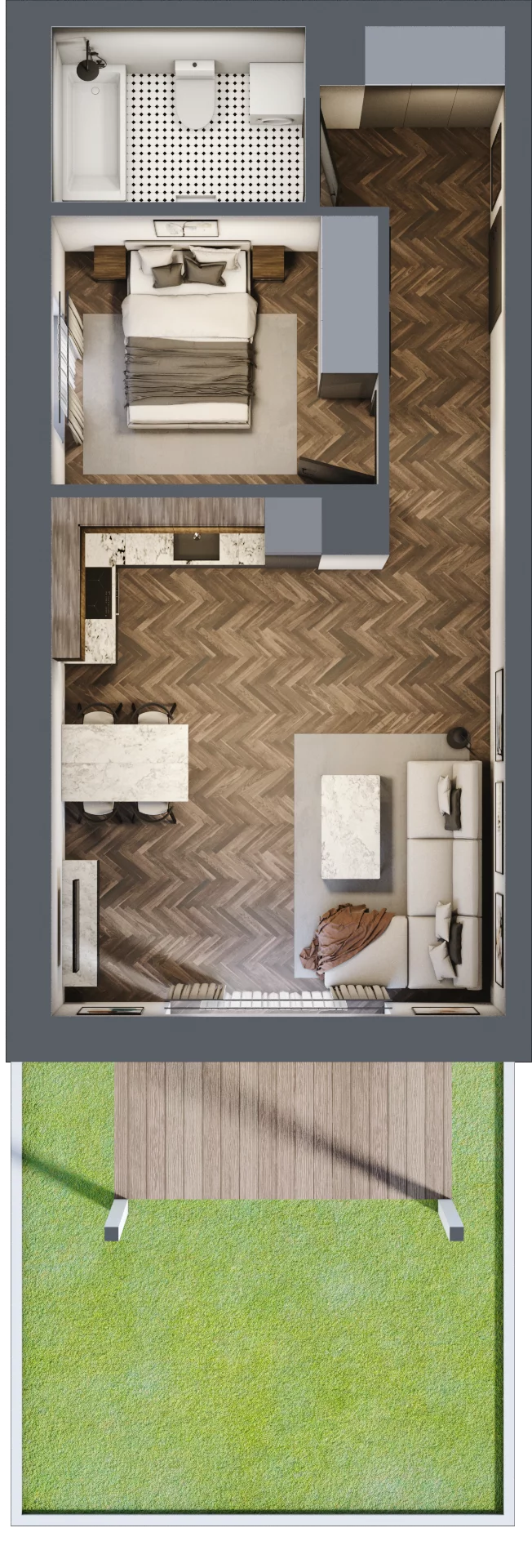 2 pokoje, mieszkanie 47,16 m², parter, oferta nr 4A, Osiedle Farbiarska, Tomaszów Mazowiecki, ul. Farbiarska 28, 32, 34