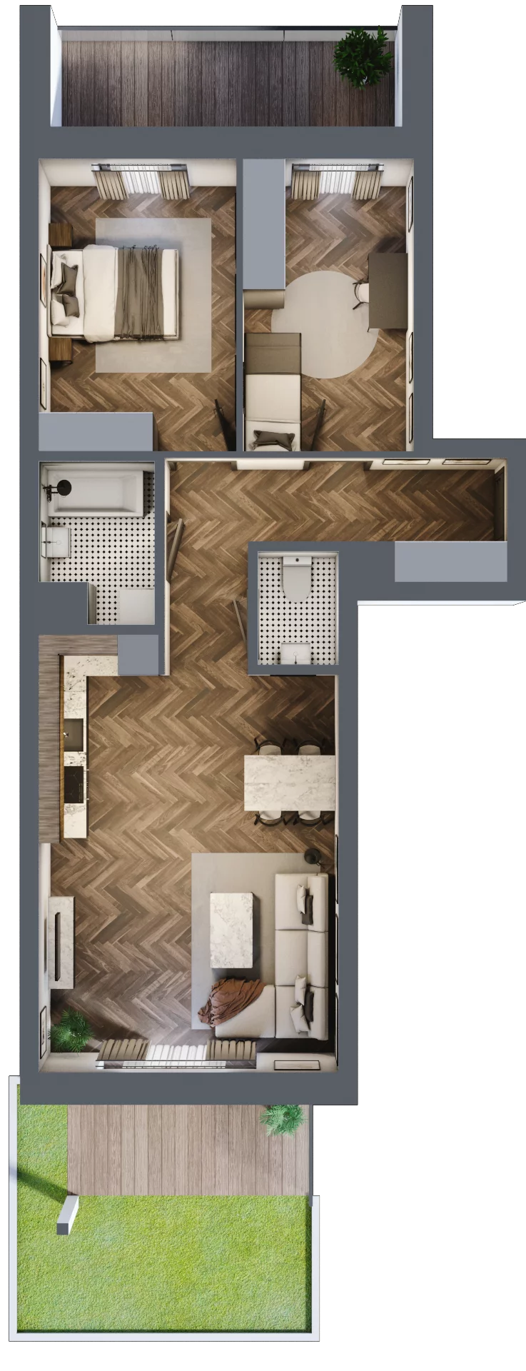 3 pokoje, mieszkanie 65,33 m², parter, oferta nr 5B, Osiedle Farbiarska, Tomaszów Mazowiecki, ul. Farbiarska 28, 32, 34