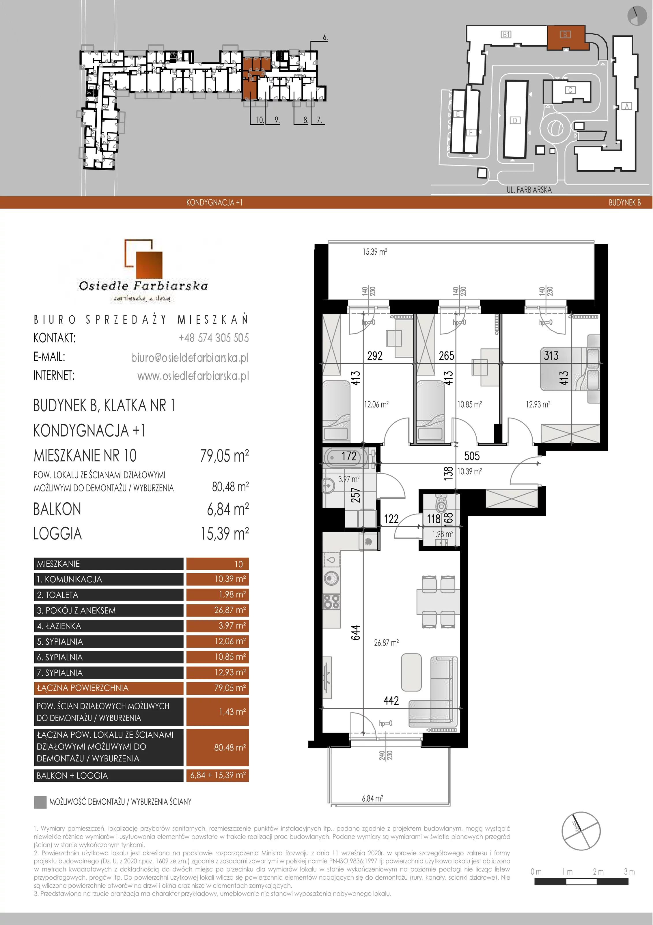 4 pokoje, mieszkanie 79,05 m², piętro 1, oferta nr B10, Osiedle Farbiarska, Tomaszów Mazowiecki, ul. Farbiarska 28, 32, 34