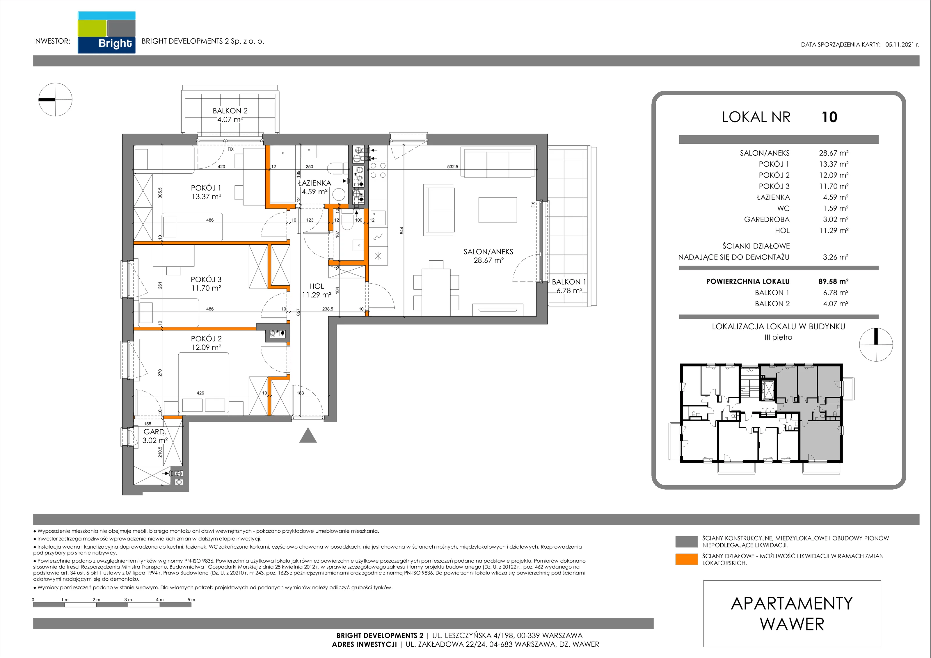 4 pokoje, mieszkanie 89,58 m², piętro 3, oferta nr M10, Apartamenty Wawer, Warszawa, Wawer, ul. Zakładowa 22