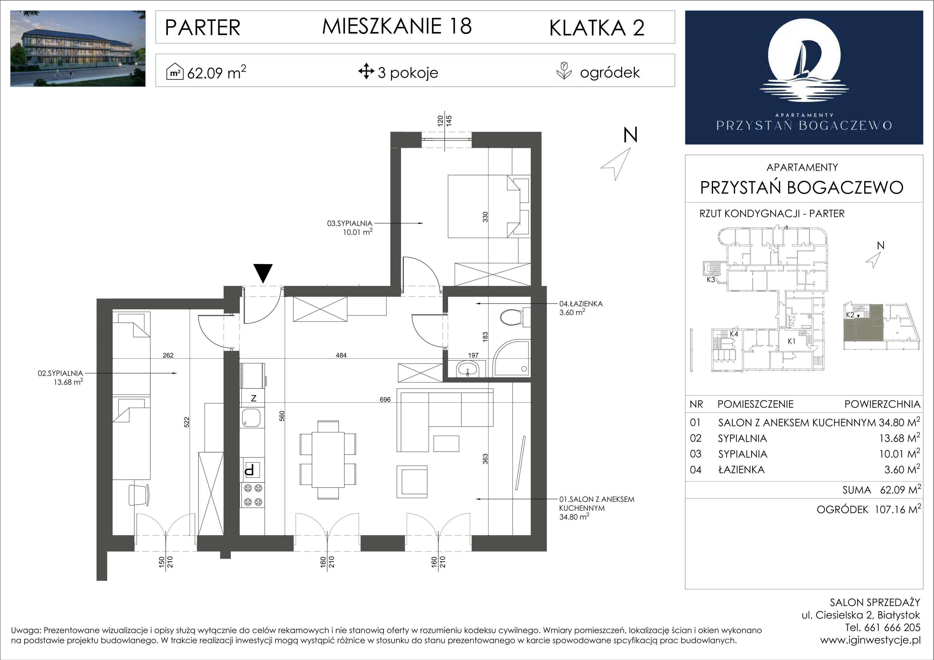 3 pokoje, apartament 66,15 m², parter, oferta nr 18, Przystań Bogaczewo, Bogaczewo, ul. Bogaczewo 33a