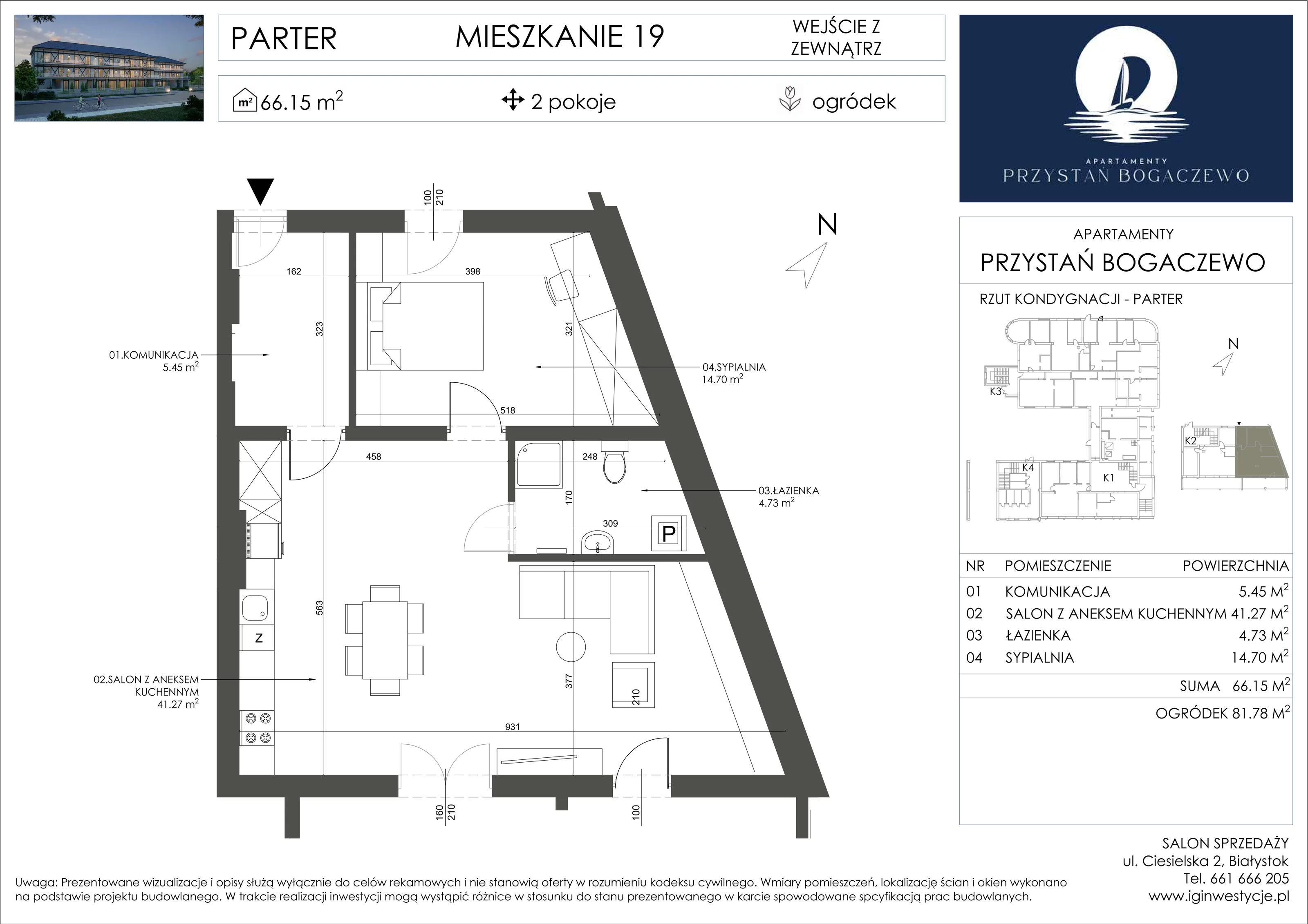 2 pokoje, apartament 62,09 m², parter, oferta nr 19, Przystań Bogaczewo, Bogaczewo, ul. Bogaczewo 33a