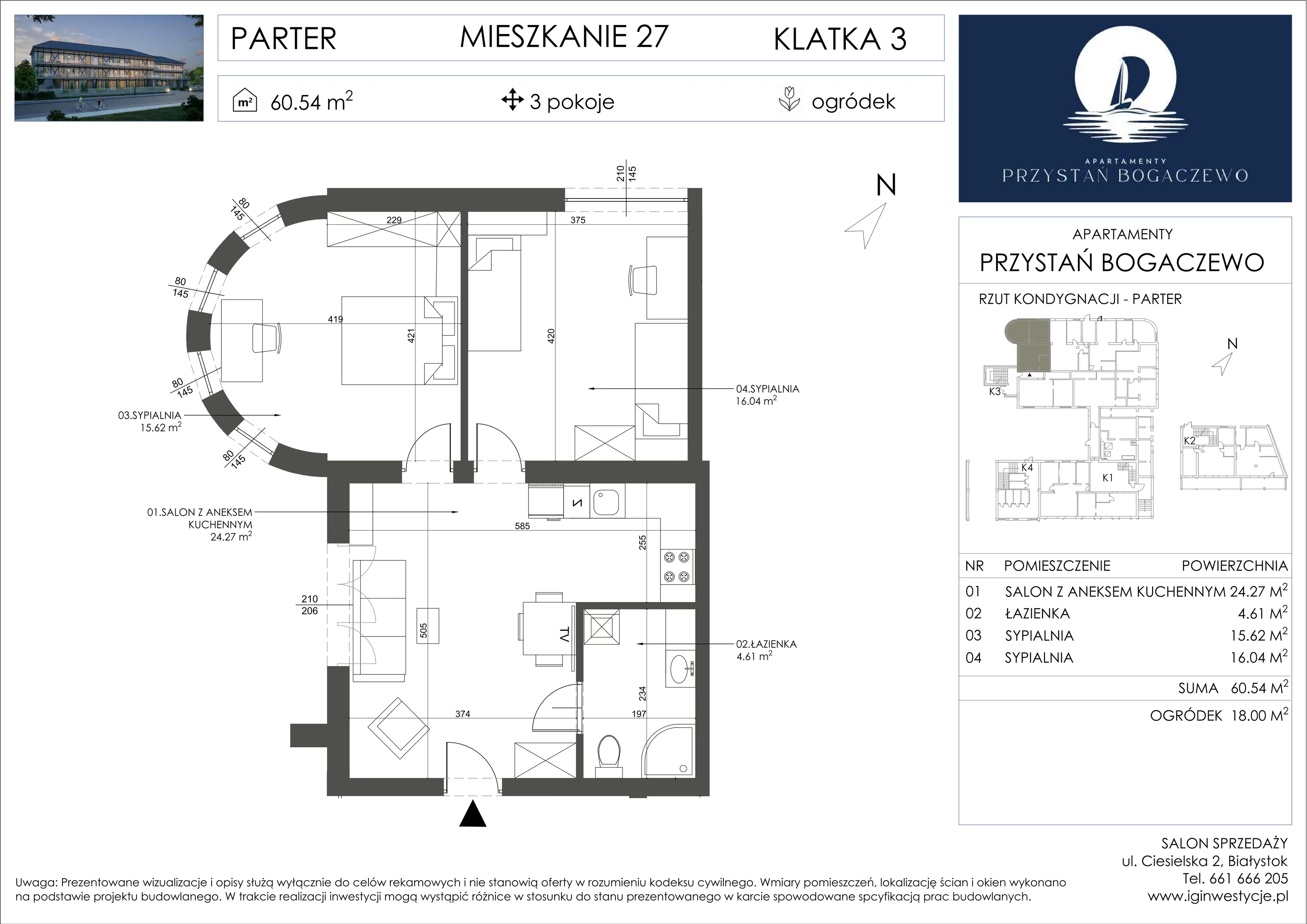 3 pokoje, apartament 60,54 m², parter, oferta nr 27, Przystań Bogaczewo, Bogaczewo, ul. Bogaczewo 33a