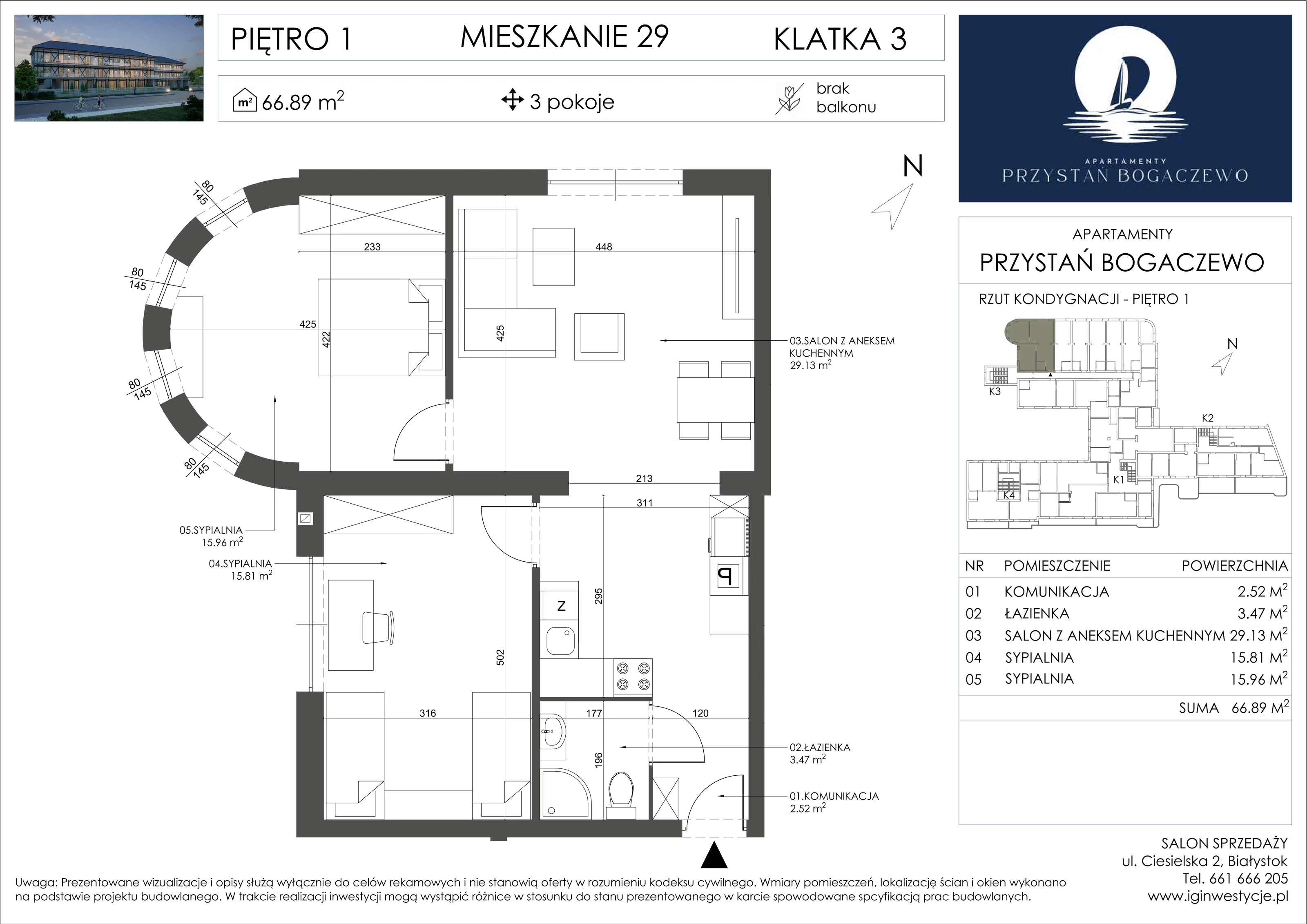 3 pokoje, apartament 66,89 m², piętro 1, oferta nr 29, Przystań Bogaczewo, Bogaczewo, ul. Bogaczewo 33a