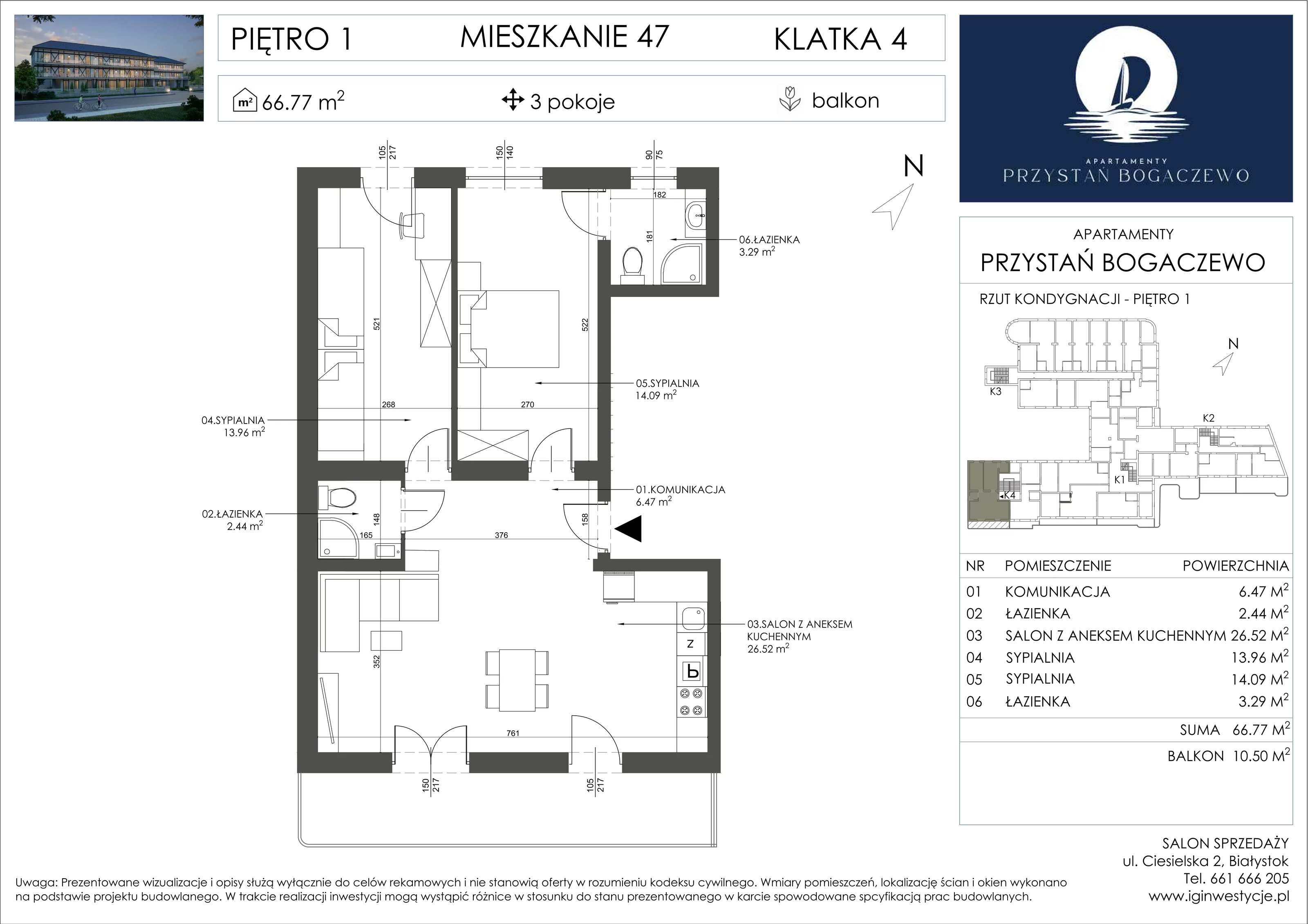 3 pokoje, apartament 66,77 m², piętro 1, oferta nr 47, Przystań Bogaczewo, Bogaczewo, ul. Bogaczewo 33a