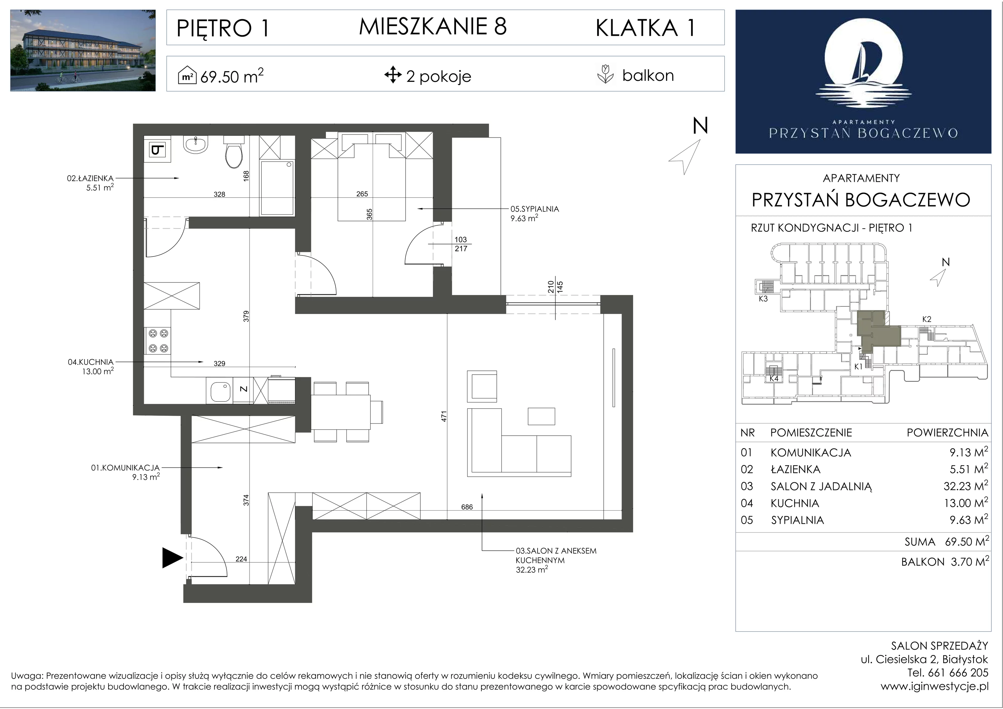 2 pokoje, apartament 69,50 m², piętro 1, oferta nr 8, Przystań Bogaczewo, Bogaczewo, ul. Bogaczewo 33a