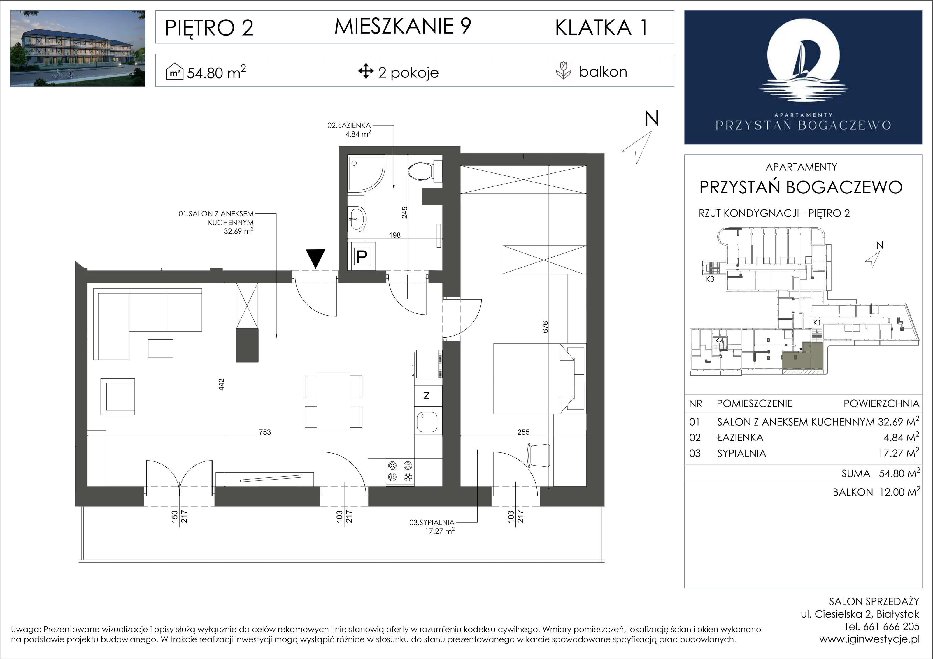 2 pokoje, apartament 54,80 m², piętro 2, oferta nr 9, Przystań Bogaczewo, Bogaczewo, ul. Bogaczewo 33a