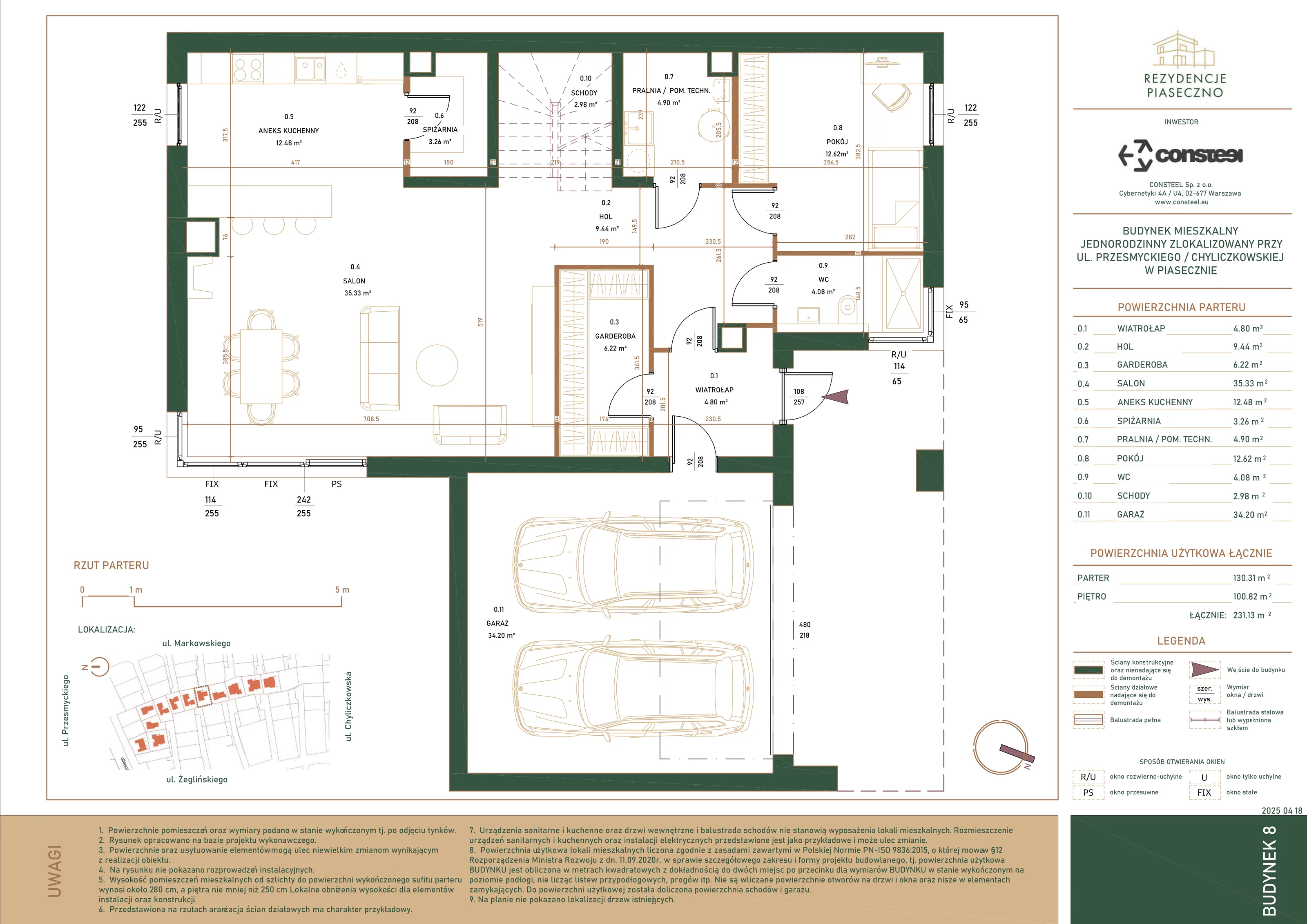 Dom 231,13 m², oferta nr 8, Rezydencje Piaseczno, Piaseczno, ul. Markowskiego/ Żeglińskiego 