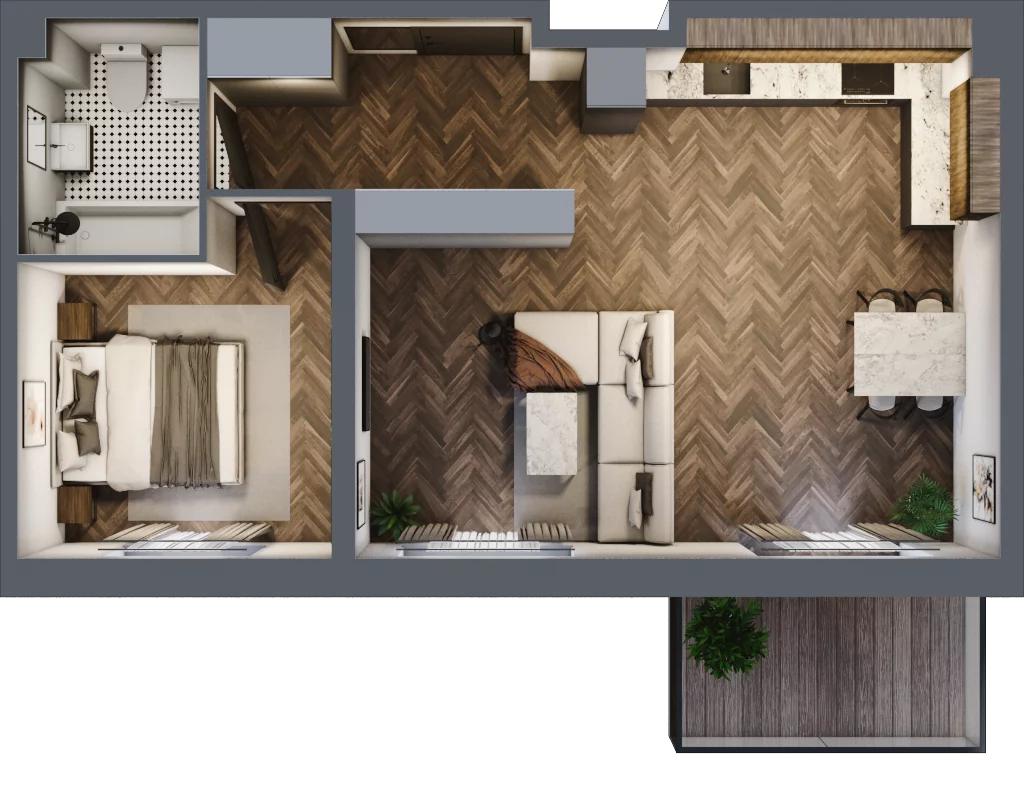 2 pokoje, mieszkanie 50,64 m², parter, oferta nr 2, Zakątek Gębarzewska, Radom, Żakowice, ul. Gębarzewska 15a
