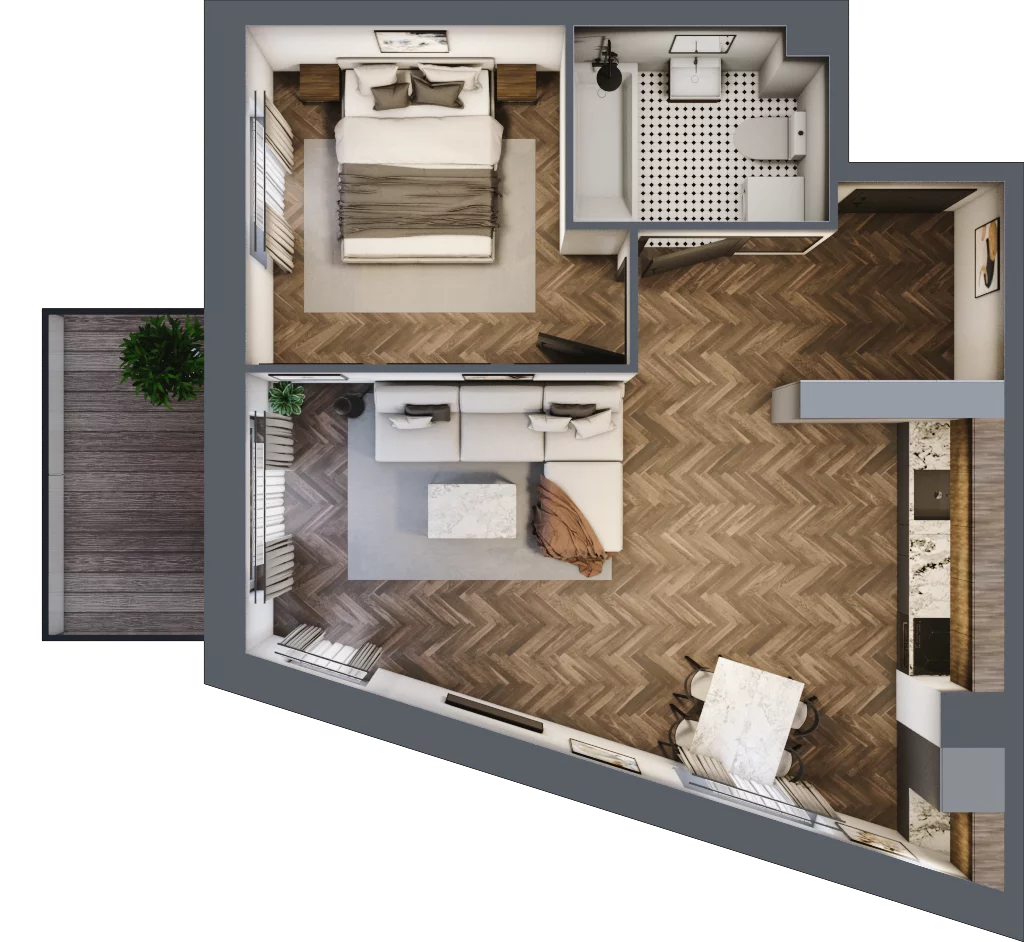 2 pokoje, mieszkanie 44,64 m², piętro 2, oferta nr 28, Zakątek Gębarzewska, Radom, Żakowice, ul. Gębarzewska 15a
