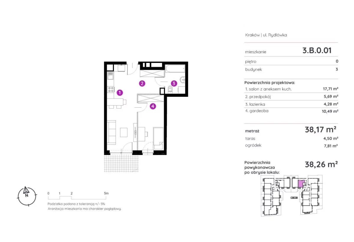 2 pokoje, mieszkanie 38,26 m², parter, oferta nr , 157/NWM/MS-501, Kraków, Podgórze, Rydlówka