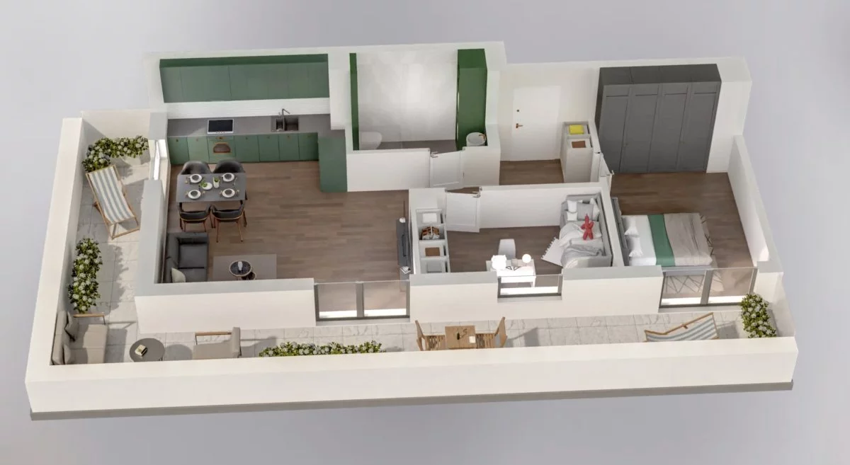 3 pokoje, mieszkanie 62,19 m², piętro 3, oferta nr , 21.41-508, Kraków, Dębniki, Ruczaj, Federowicza