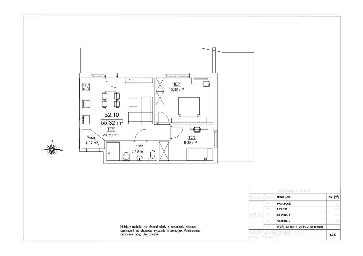 3 pokoje, mieszkanie 55,32 m², parter, oferta nr , B2.10-532, Kraków, Dębniki, Ruczaj, Federowicza
