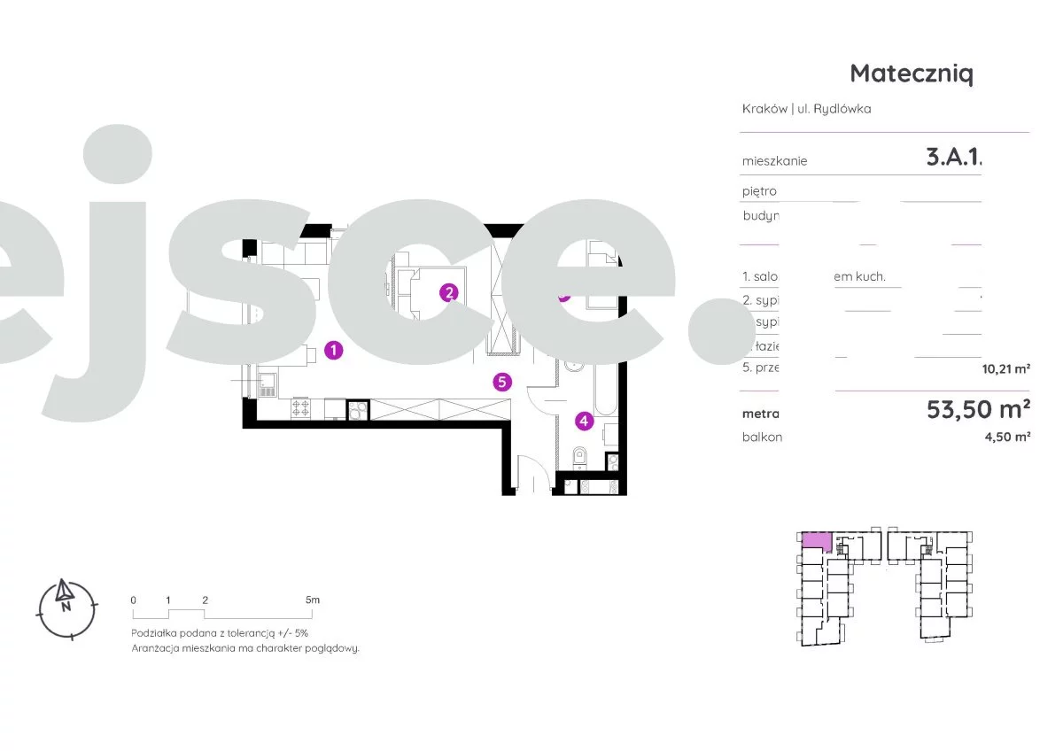 3 pokoje, mieszkanie 53,50 m², piętro 1, oferta nr , 3.A.1.12-157, Kraków, Podgórze, Rydlówka