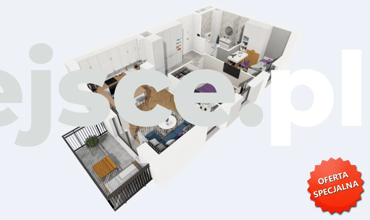 3 pokoje, mieszkanie 48,62 m², piętro 1, oferta nr , 2.A.1.01-342, Kraków, Podgórze, Rydlówka