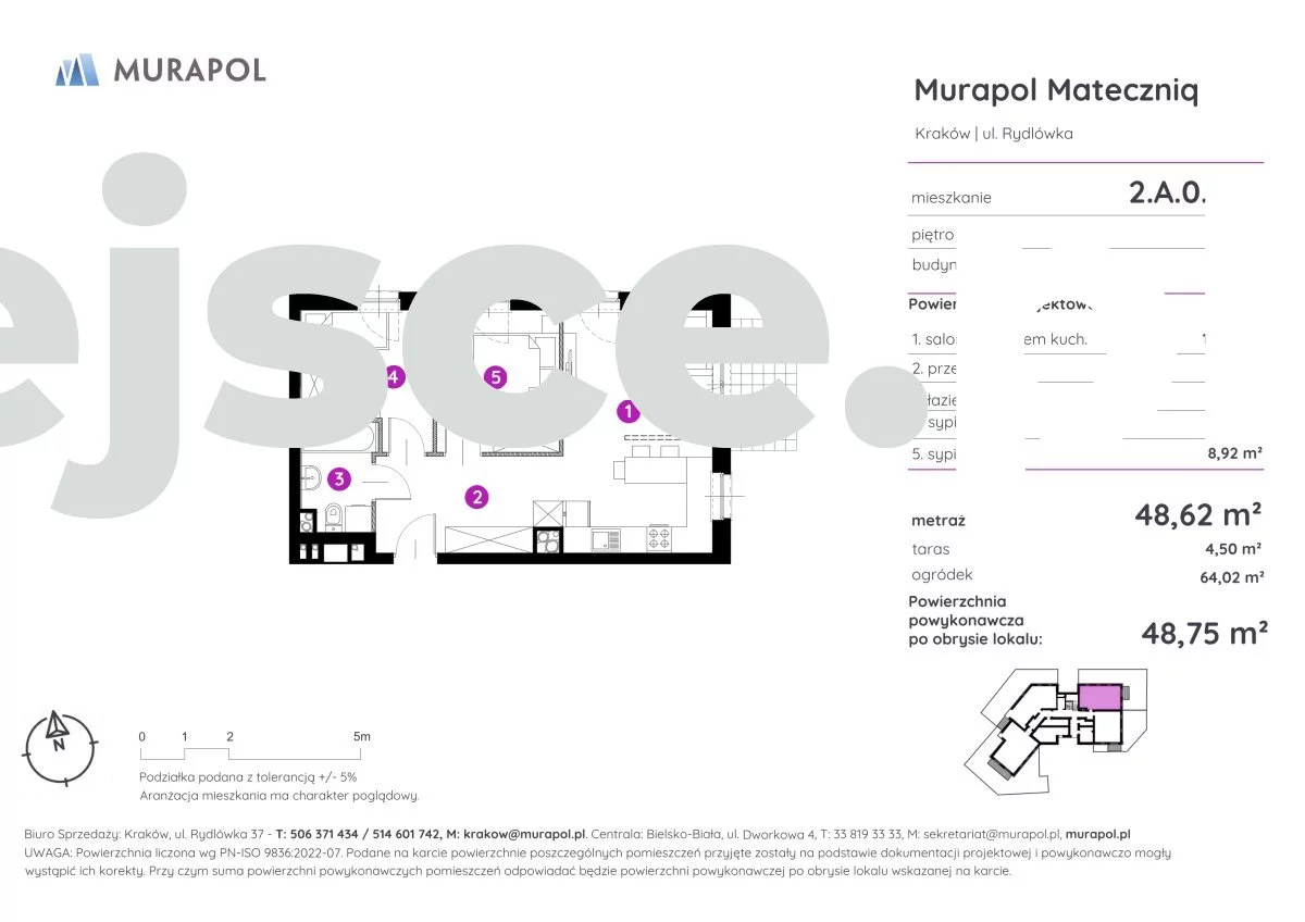3 pokoje, mieszkanie 48,75 m², parter, oferta nr , 133/NWM/MS-417, Kraków, Podgórze, Rydlówka