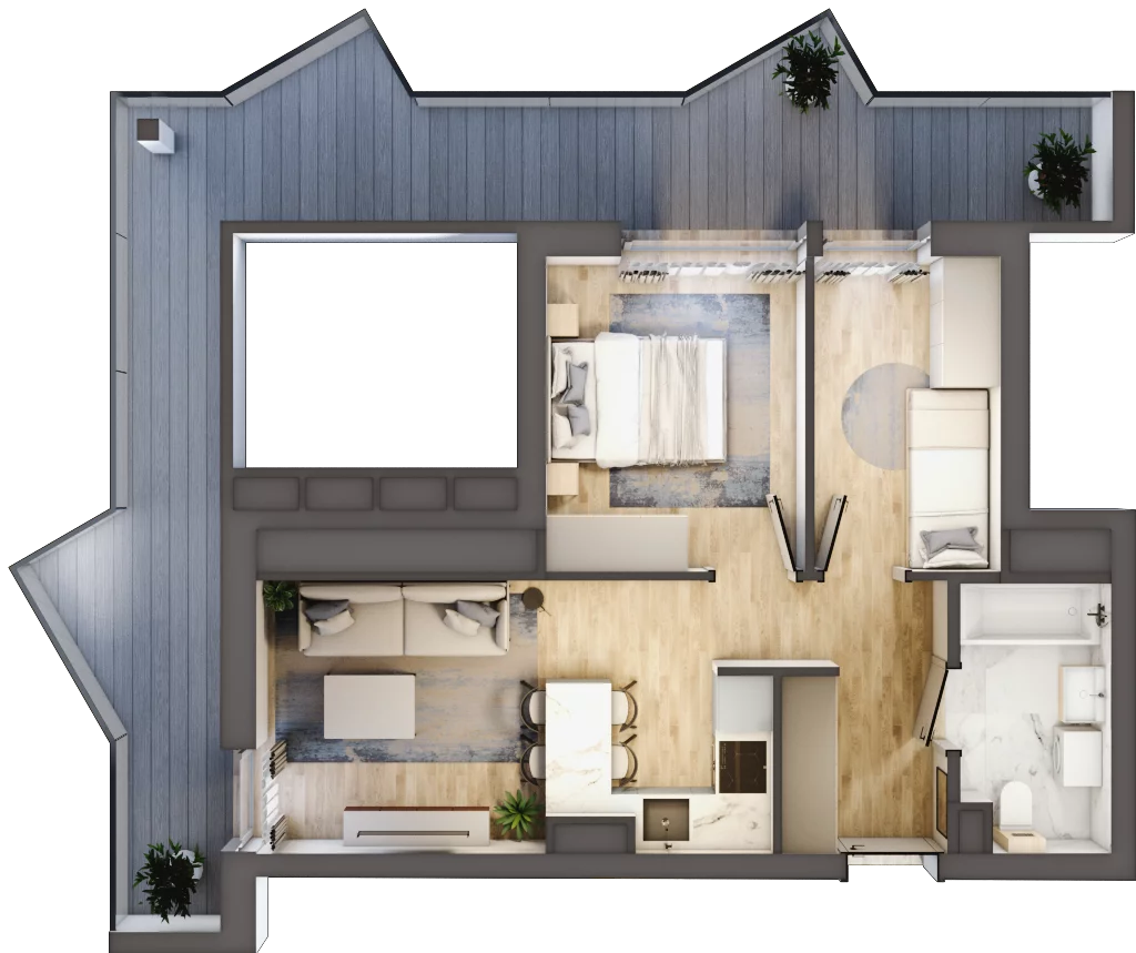 3 pokoje, apartament inwestycyjny 39,62 m², piętro 3, oferta nr 4.3, MidAqua Apartments, Międzywodzie, ul. Szkolna