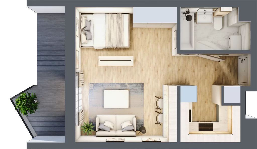 1 pokój, apartament inwestycyjny 29,68 m², piętro 2, oferta nr 3.10, MidAqua Apartments, Międzywodzie, ul. Szkolna