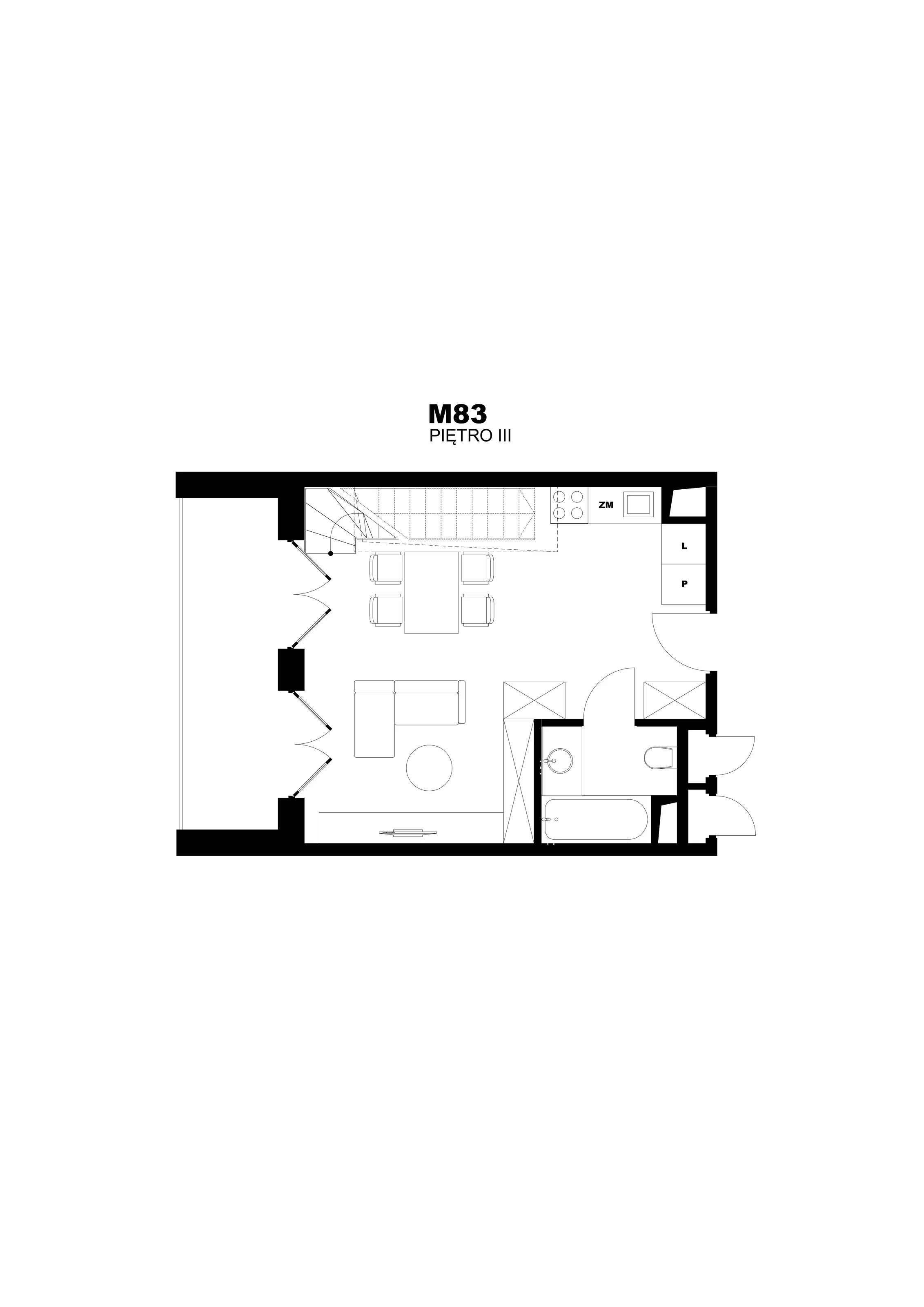 3 pokoje, mieszkanie 59,79 m², piętro 3, oferta nr 83, Apartamenty Poligonowa 4, Lublin, Sławin, ul. Poligonowa