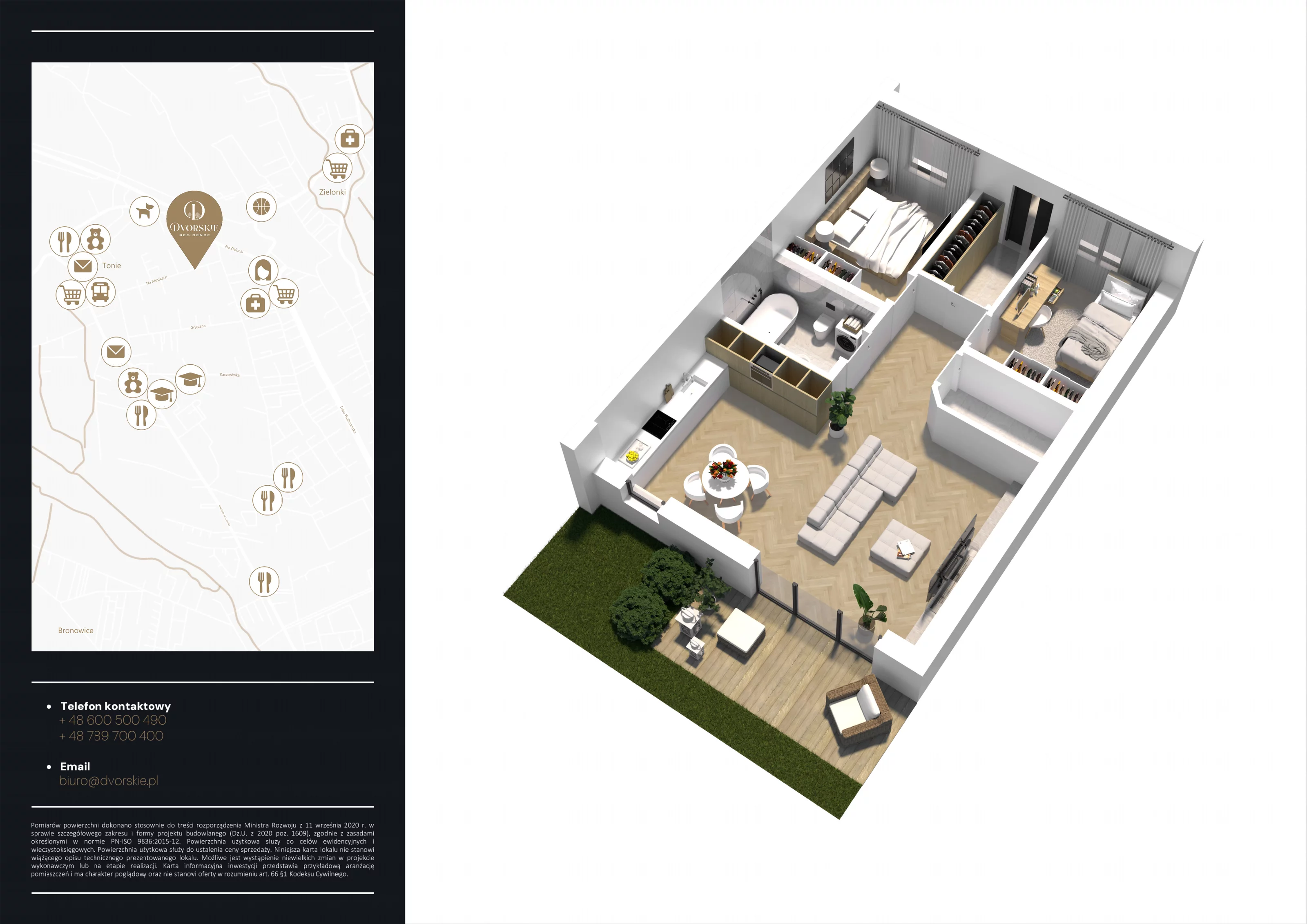 3 pokoje, apartament 75,52 m², parter, oferta nr 1A, Dvorskie Residence, Kraków, Prądnik Biały, Tonie, ul. Na Mostkach