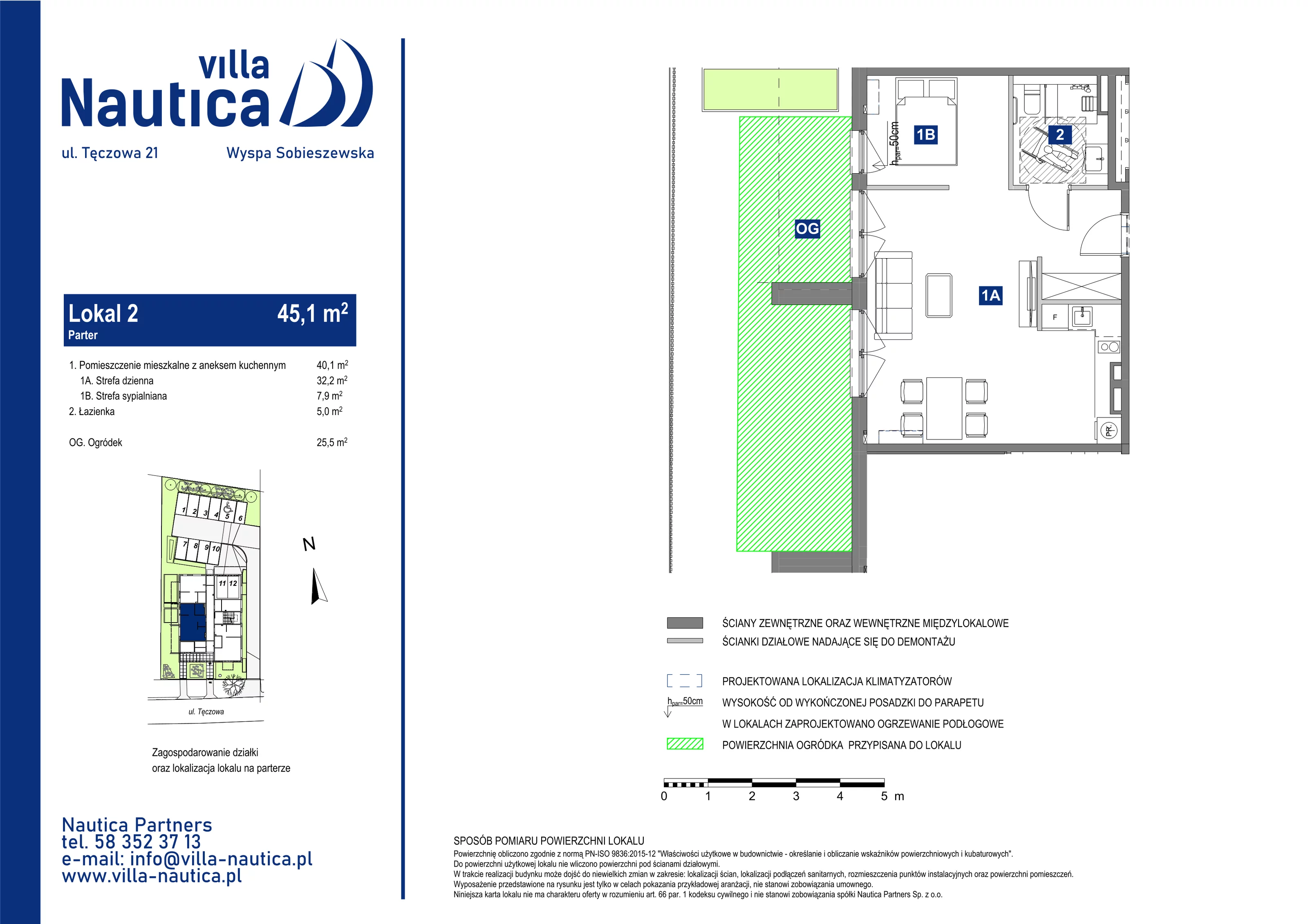2 pokoje, apartament 45,10 m², parter, oferta nr 2, Villa Nautica, Gdańsk, Wyspa Sobieszewska, ul. Tęczowa 21