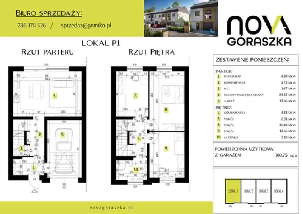 Dom 147,95 m², oferta nr P1, Nova Góraszka, Góraszka, ul. Połudiowa