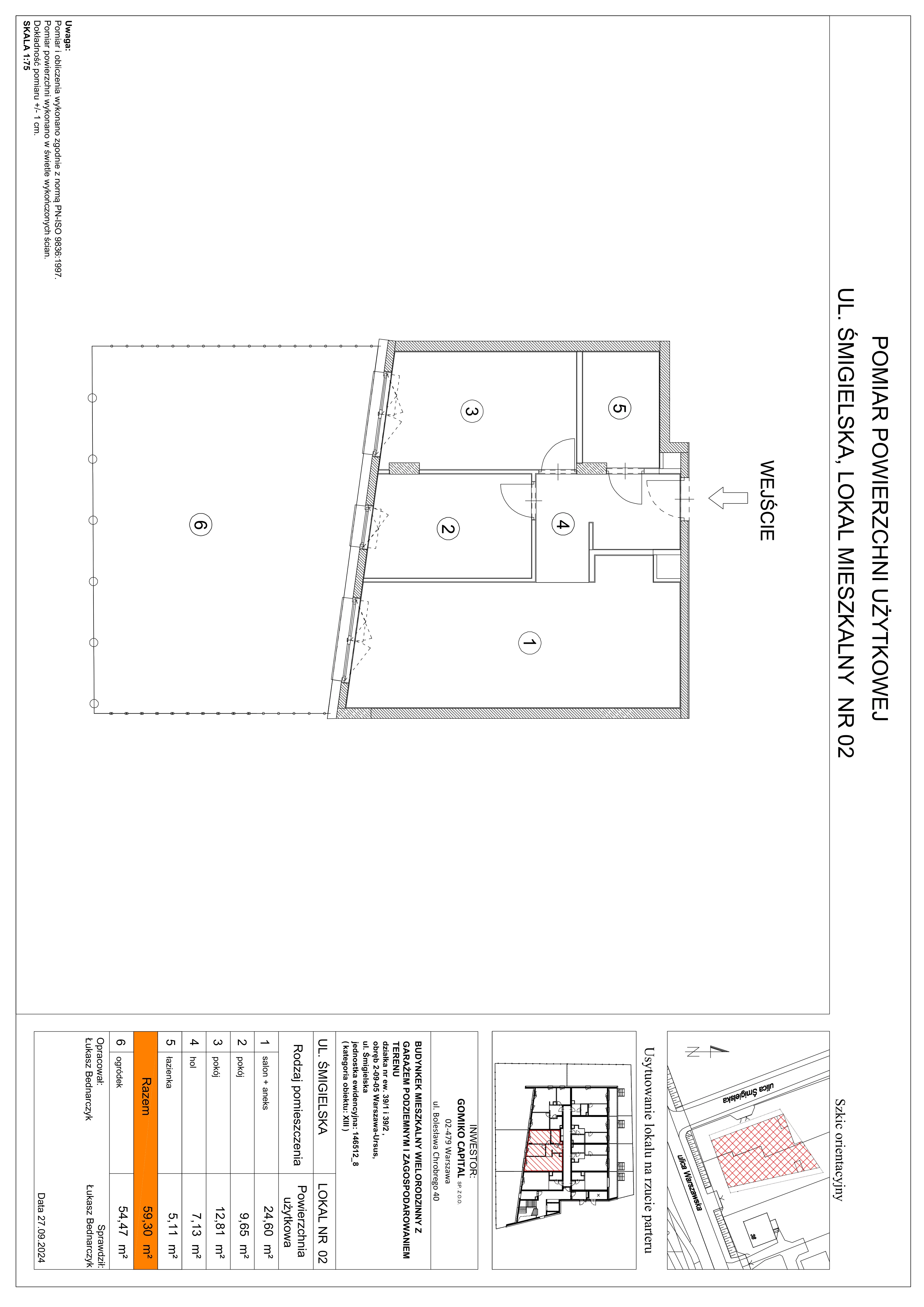 3 pokoje, mieszkanie 59,30 m², parter, oferta nr M2, Apartamenty Śmigielska, Warszawa, Ursus, Gołąbki, ul. Śmigielska 2