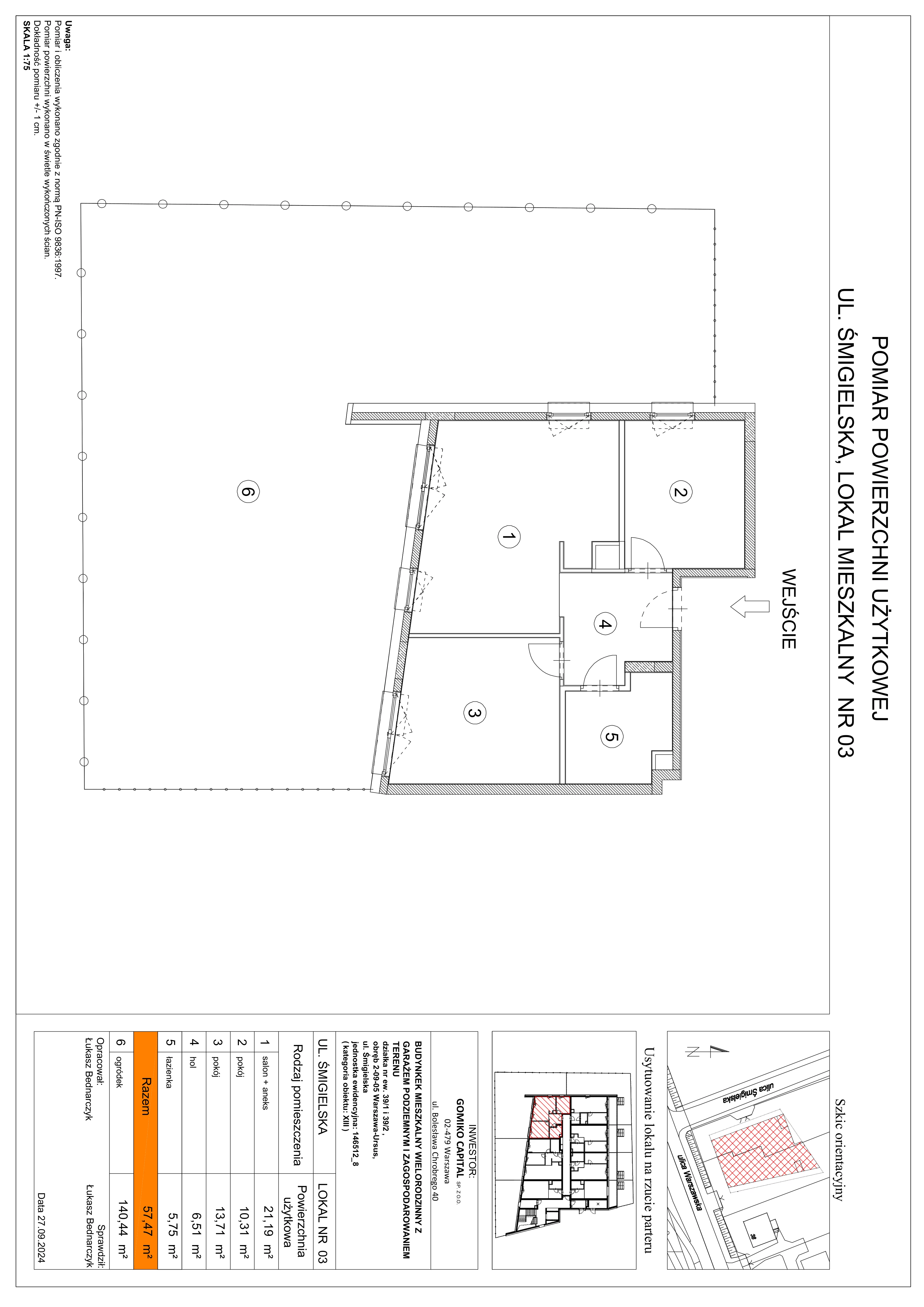 3 pokoje, mieszkanie 57,47 m², parter, oferta nr M3, Apartamenty Śmigielska, Warszawa, Ursus, Gołąbki, ul. Śmigielska 2