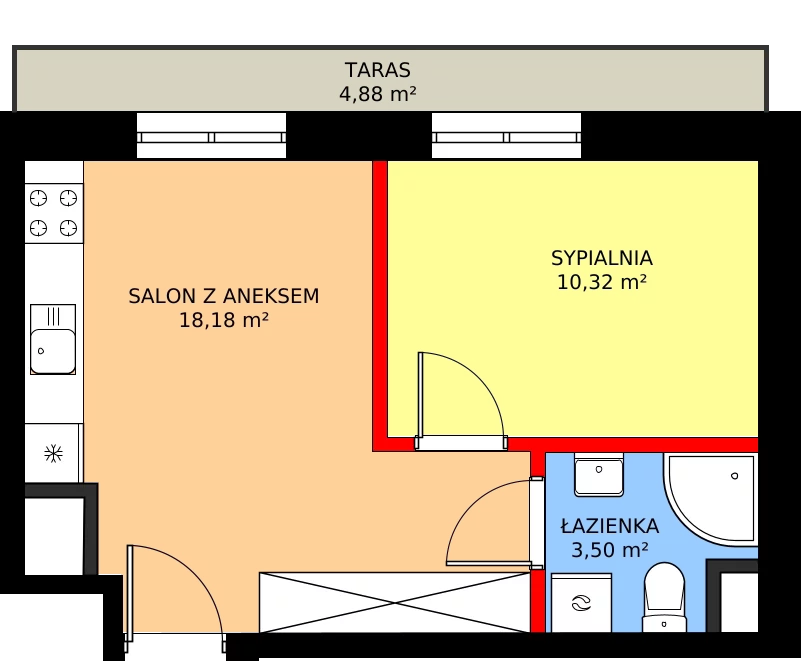 2 pokoje, mieszkanie 32,00 m², piętro 6, oferta nr 35, Apartamenty Grajewska, Warszawa, Praga Północ, Szmulki, ul. Grajewska 19A